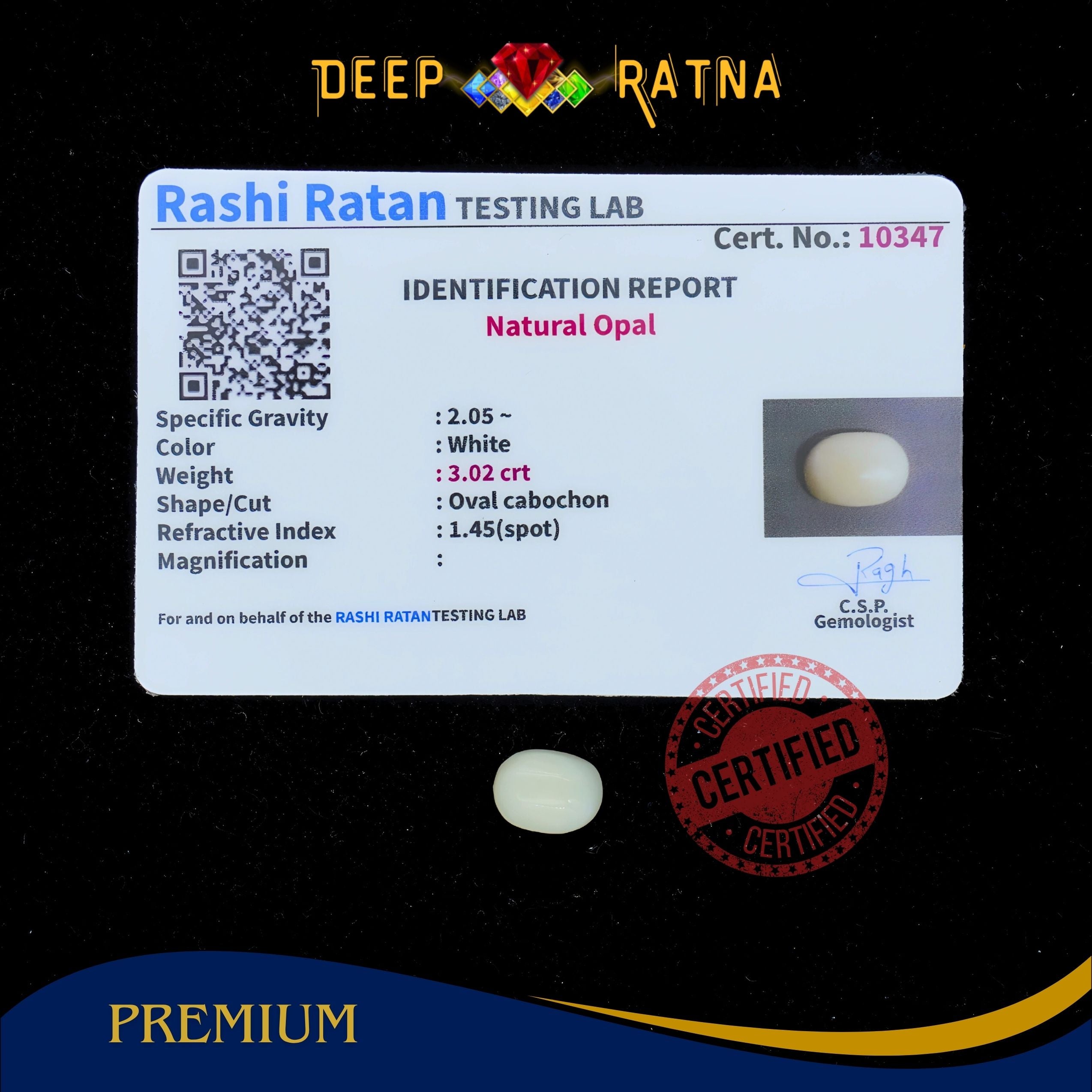 Opal 3.02 Carat Australian (Without Fire)