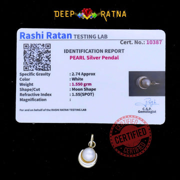 Half Moon Pearl Silver Pendent (1.47 Gram)
