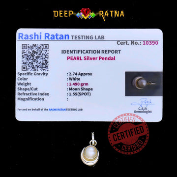 Half Moon Pearl Silver Pendent (1.515 Gram)