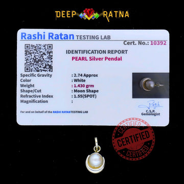 Half Moon Pearl Silver Pendent (1.69 Gram)
