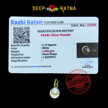 Half Moon Pearl Silver Pendent (1.84 Gram)