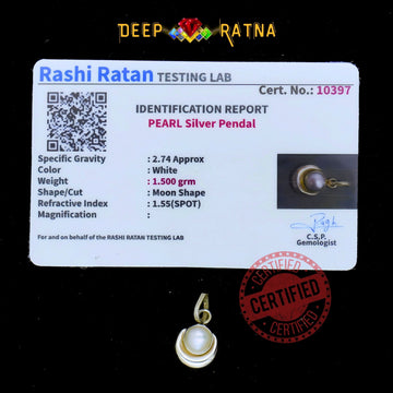 Half Moon Pearl Silver Pendent (1.51 Gram)