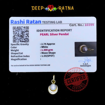 Half Moon Pearl Silver Pendent (1.79 Gram)