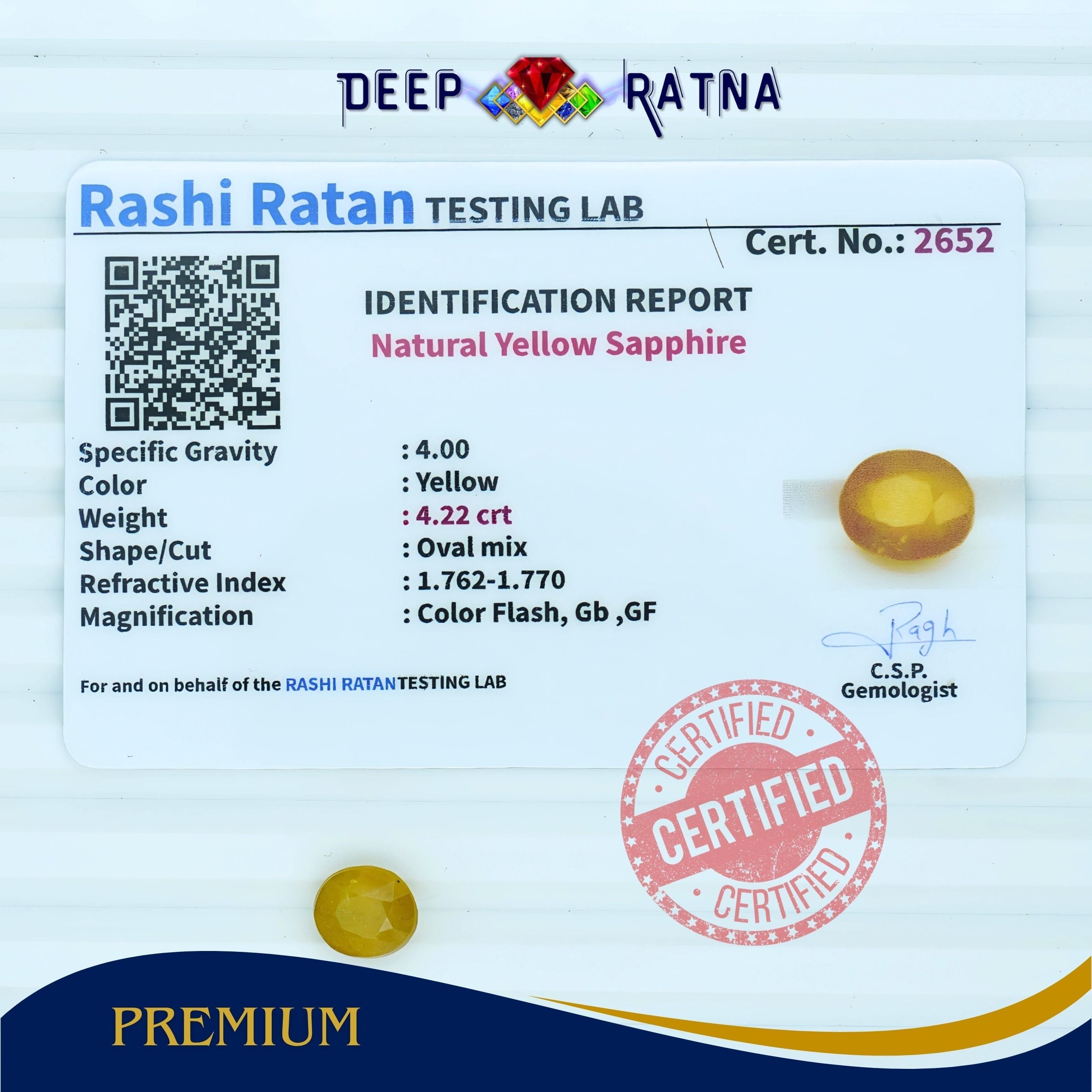 Yellow Sapphire 4.22 Carat (Thailand)