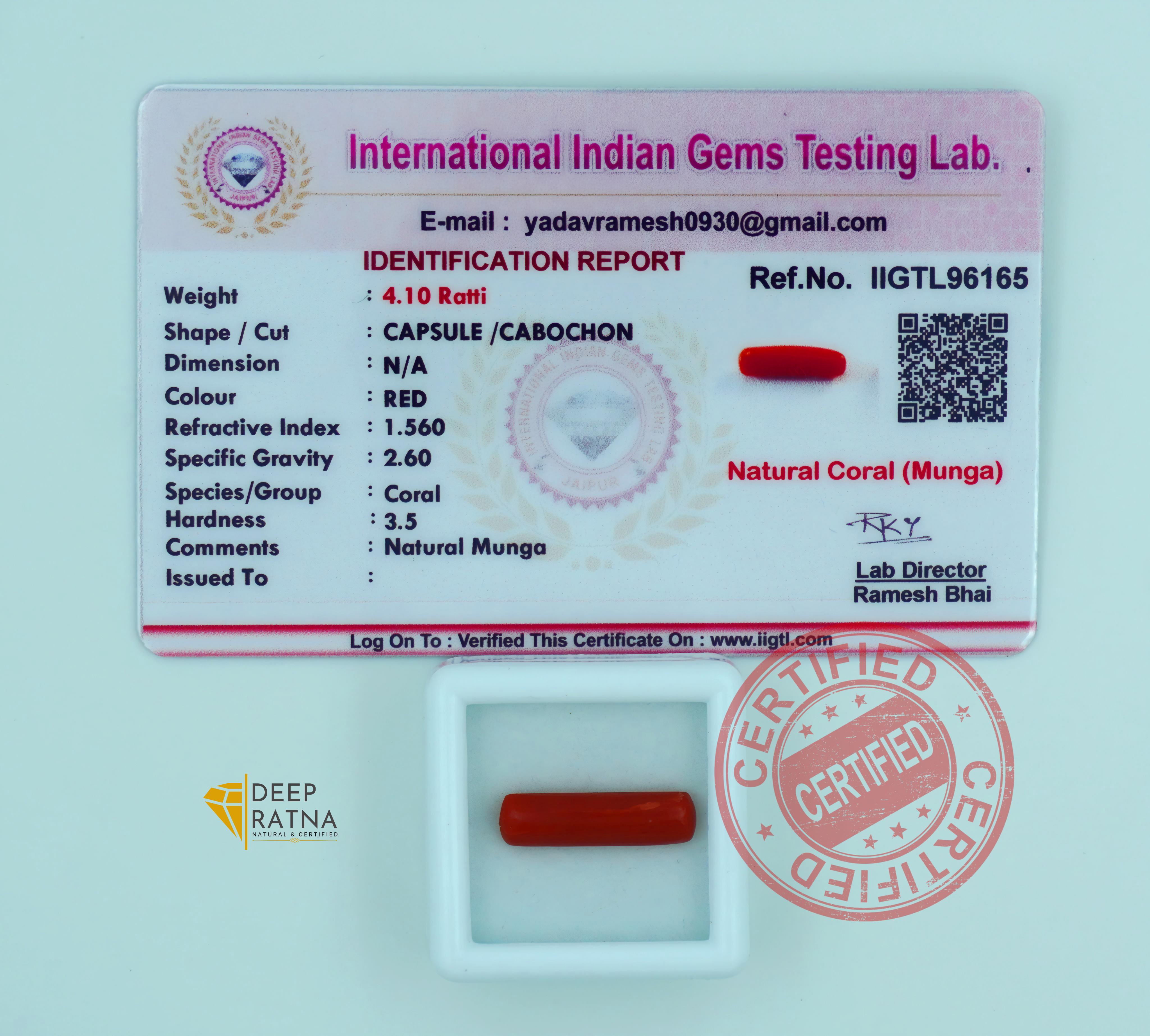 Red Coral 3.73 Carat (Italian)