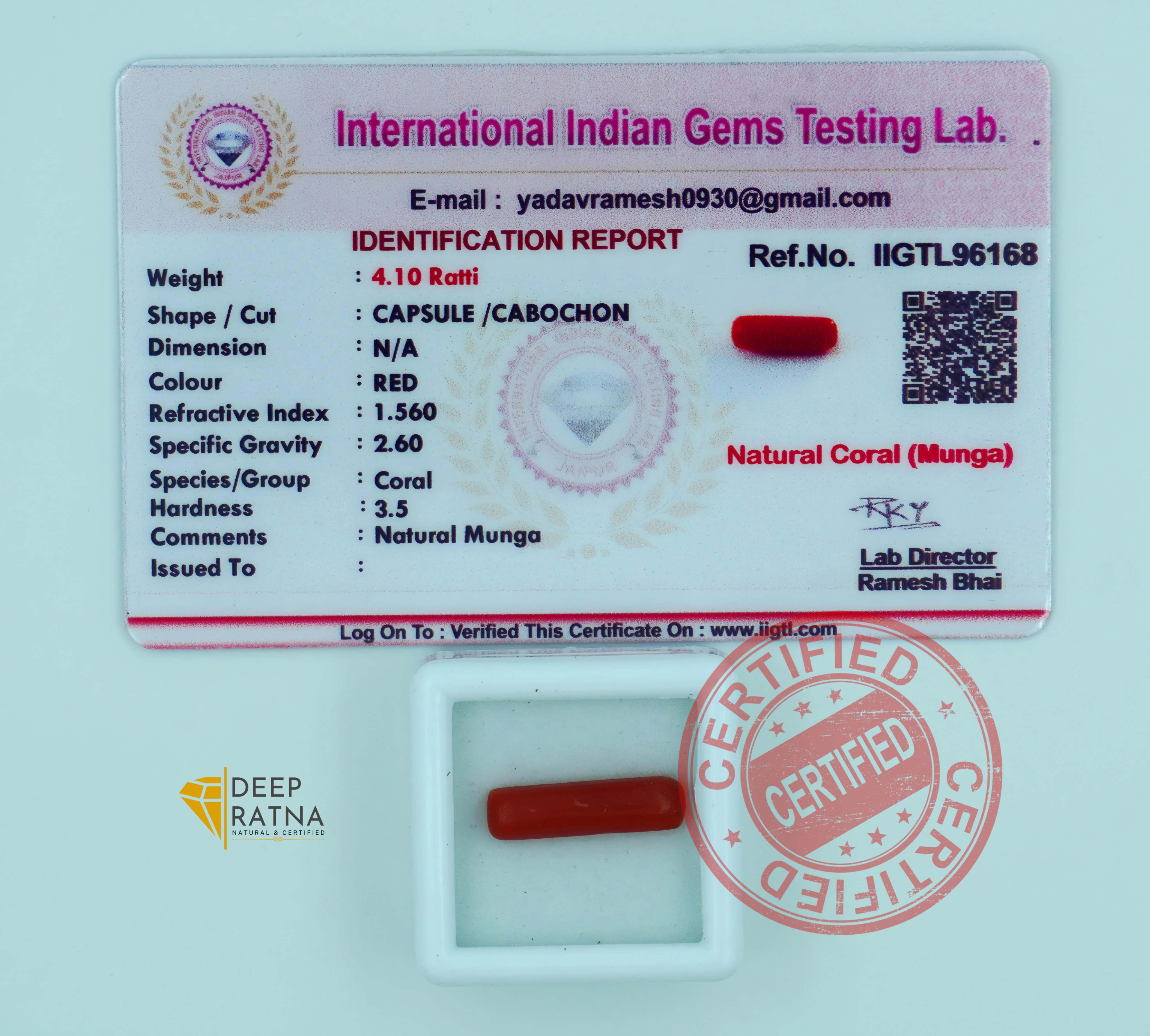 Red Coral 3.75 Carat (Italian)