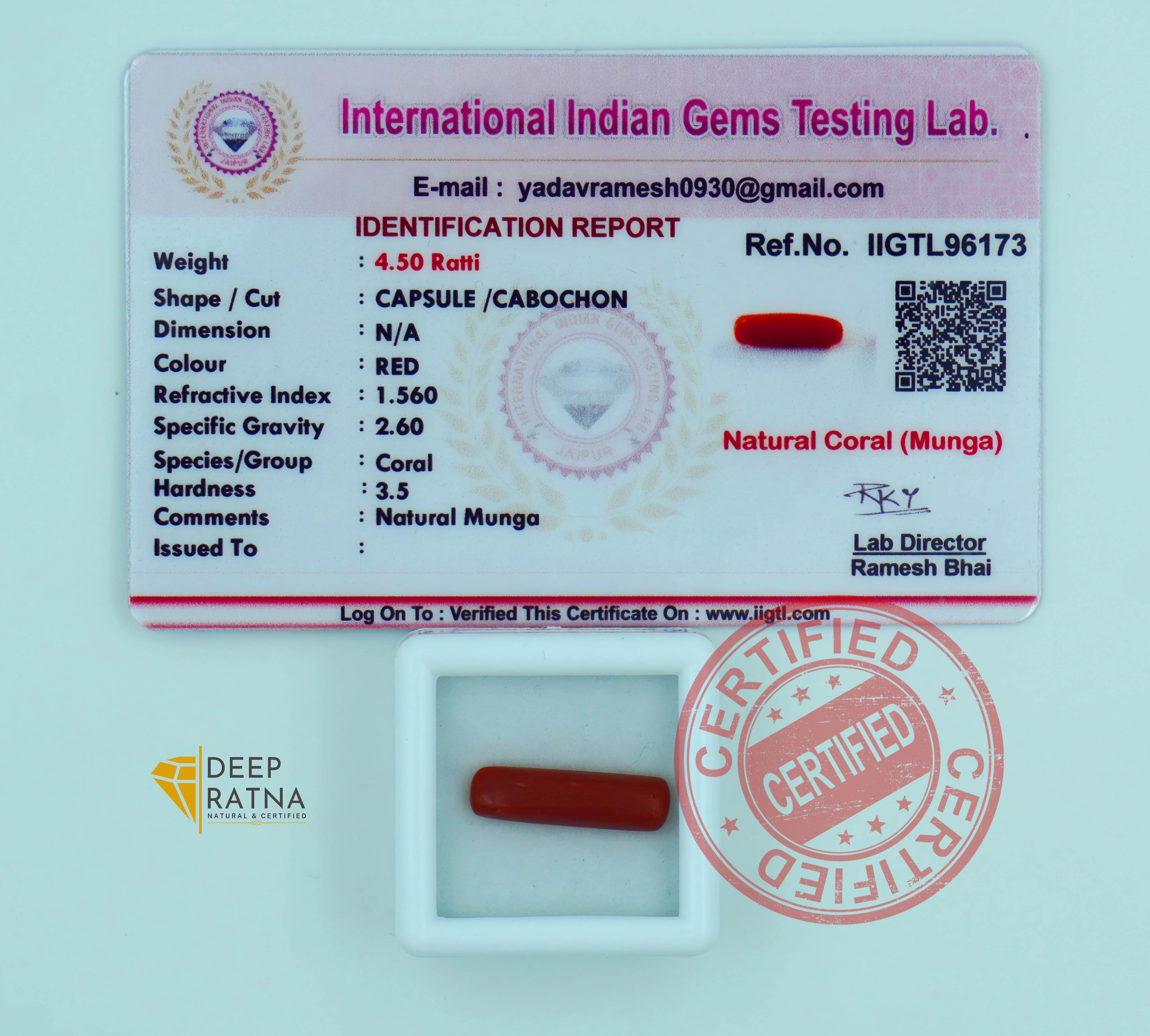 Red Coral 4.10 Carat (Italian)