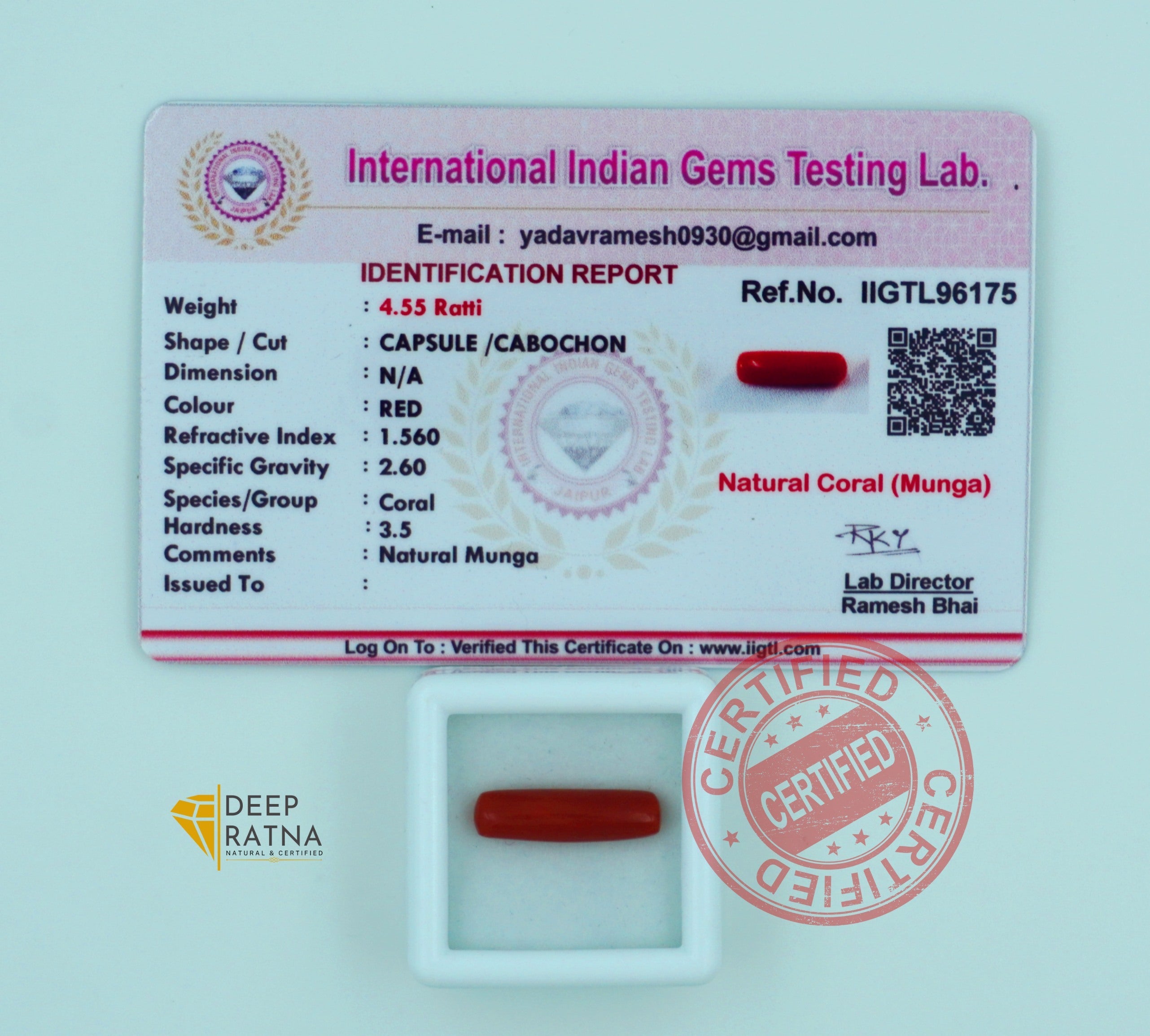 Red Coral 4.14 Carat (Italian)