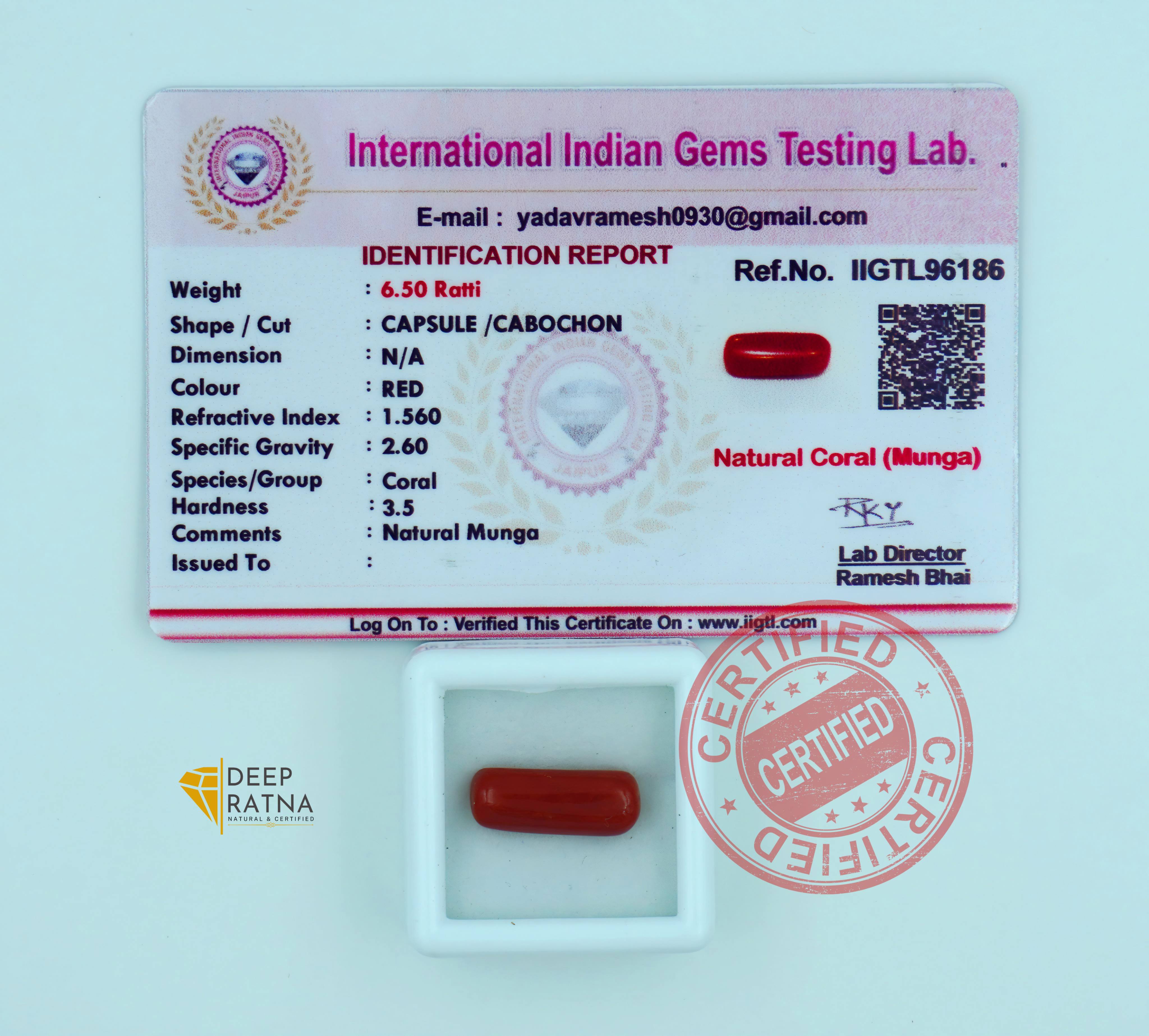 Red Coral 5.91 Carat (Italian)