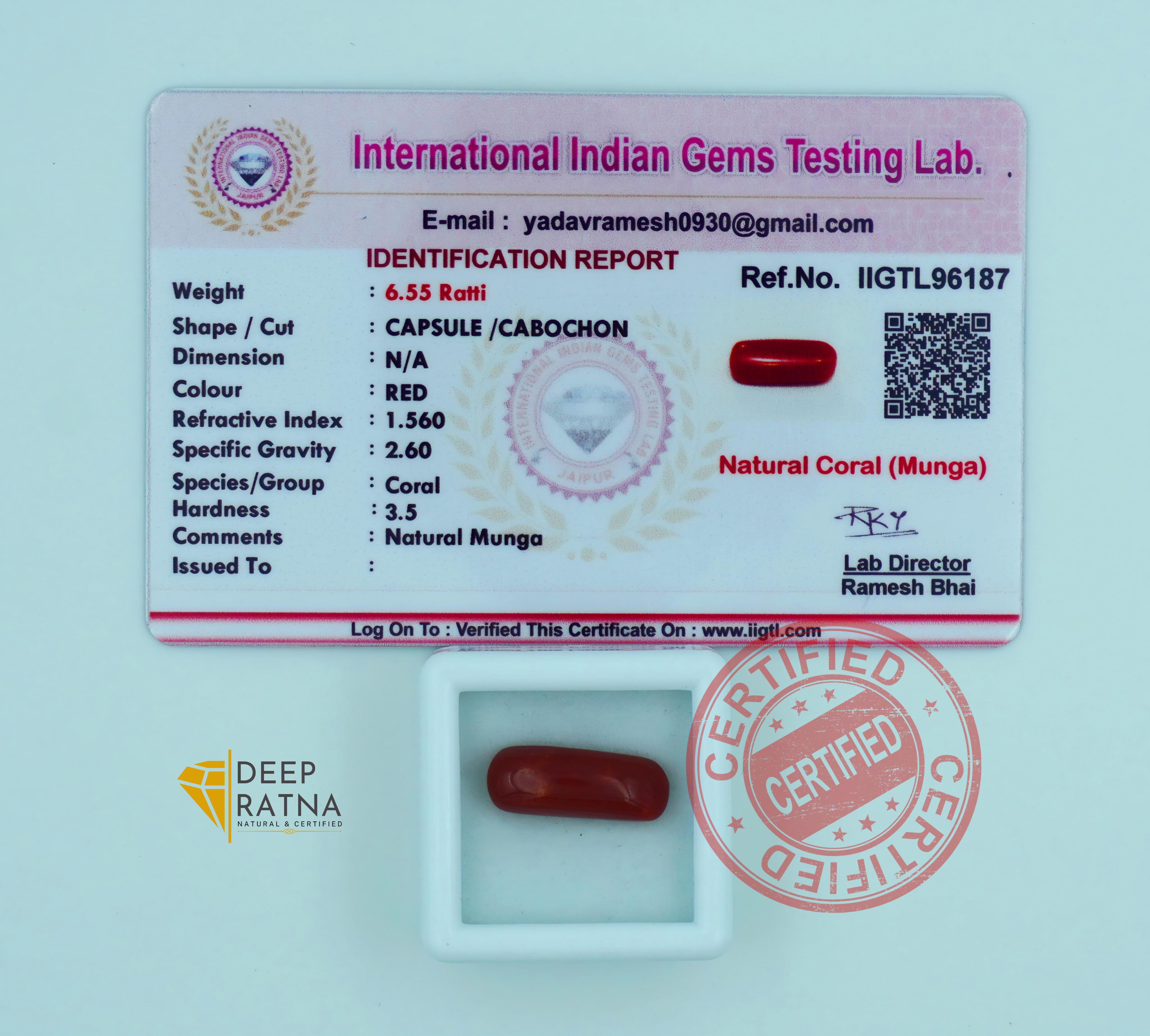 Red Coral 5.95 Carat (Italian)