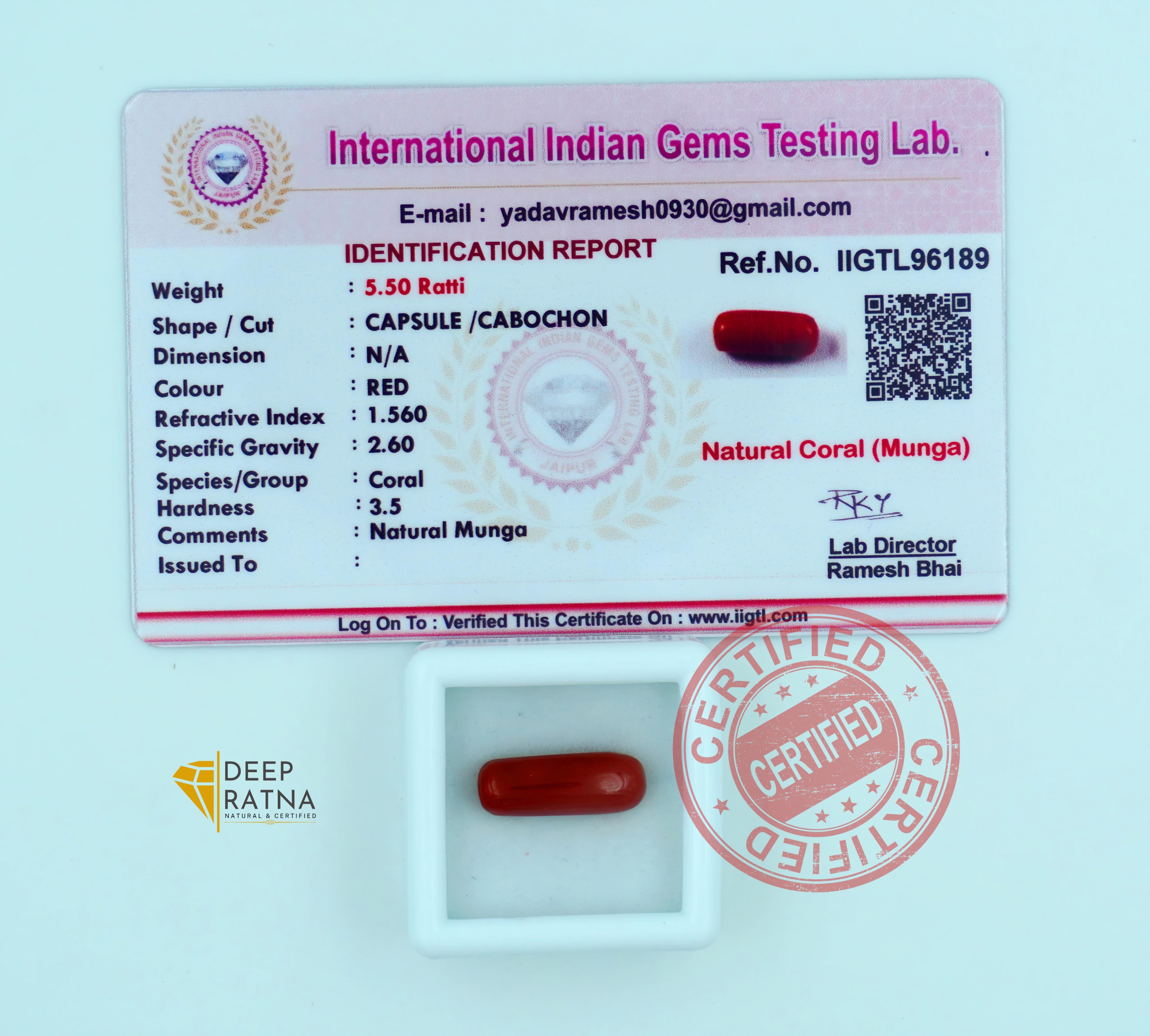 Red Coral 5 Carat (Italian)