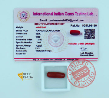 Red Coral 5.45 Carat (6 Ratti) Italian