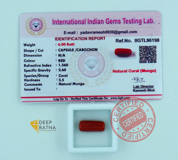 Red Coral 5.45 Carat (6 Ratti) Italian