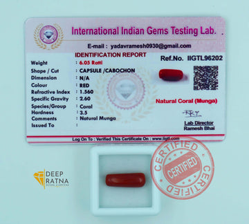 Red Coral 5.50 Carat (6.05 Ratti) Italian