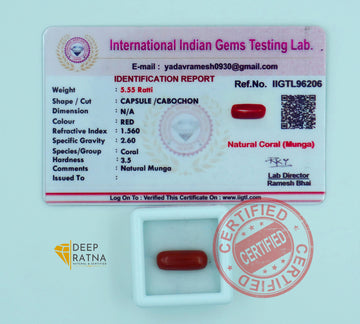 Red Coral 5.05 Carat (5.55 Ratti) Italian