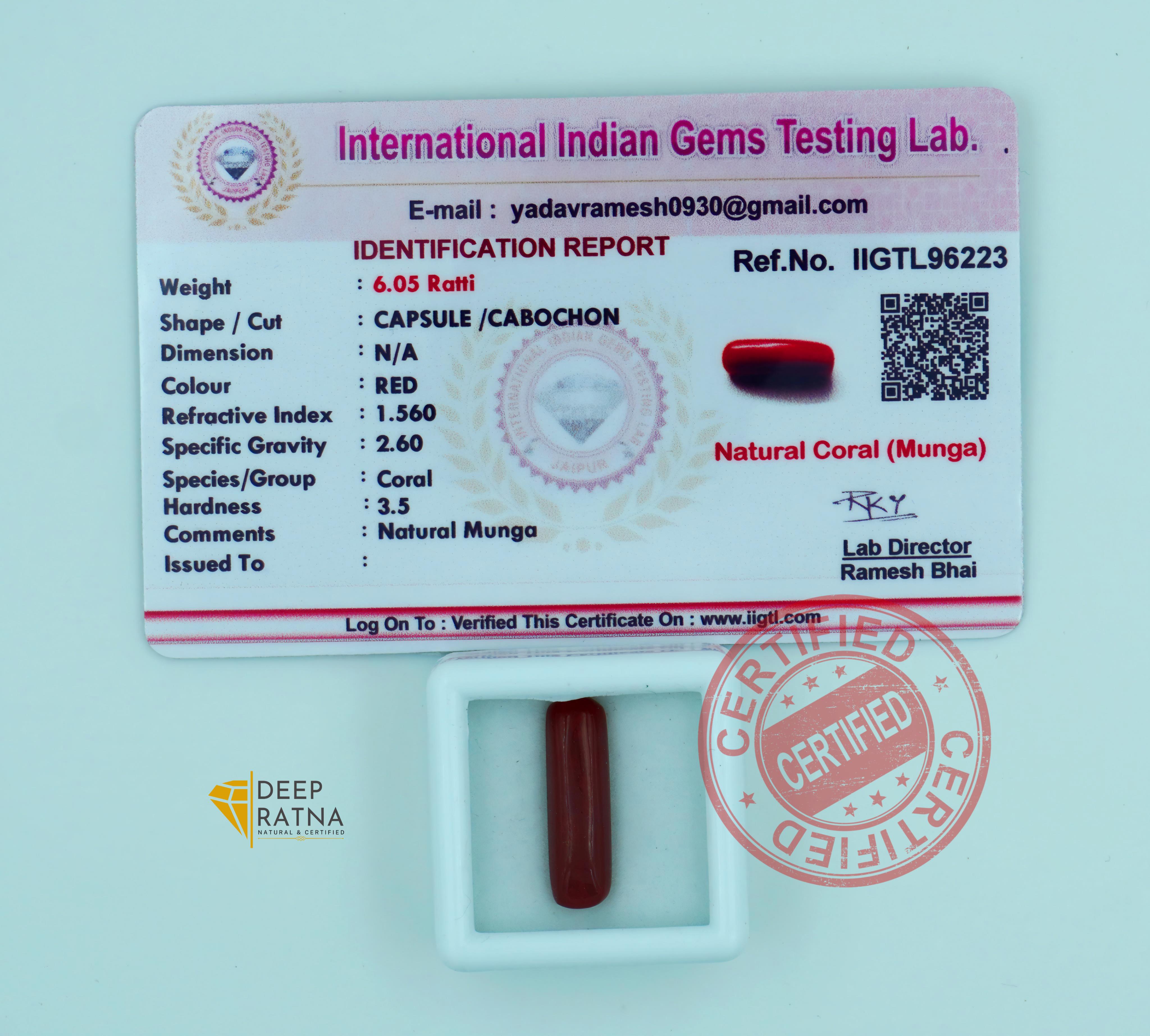 Red Coral 5.50 Carat (Italian)