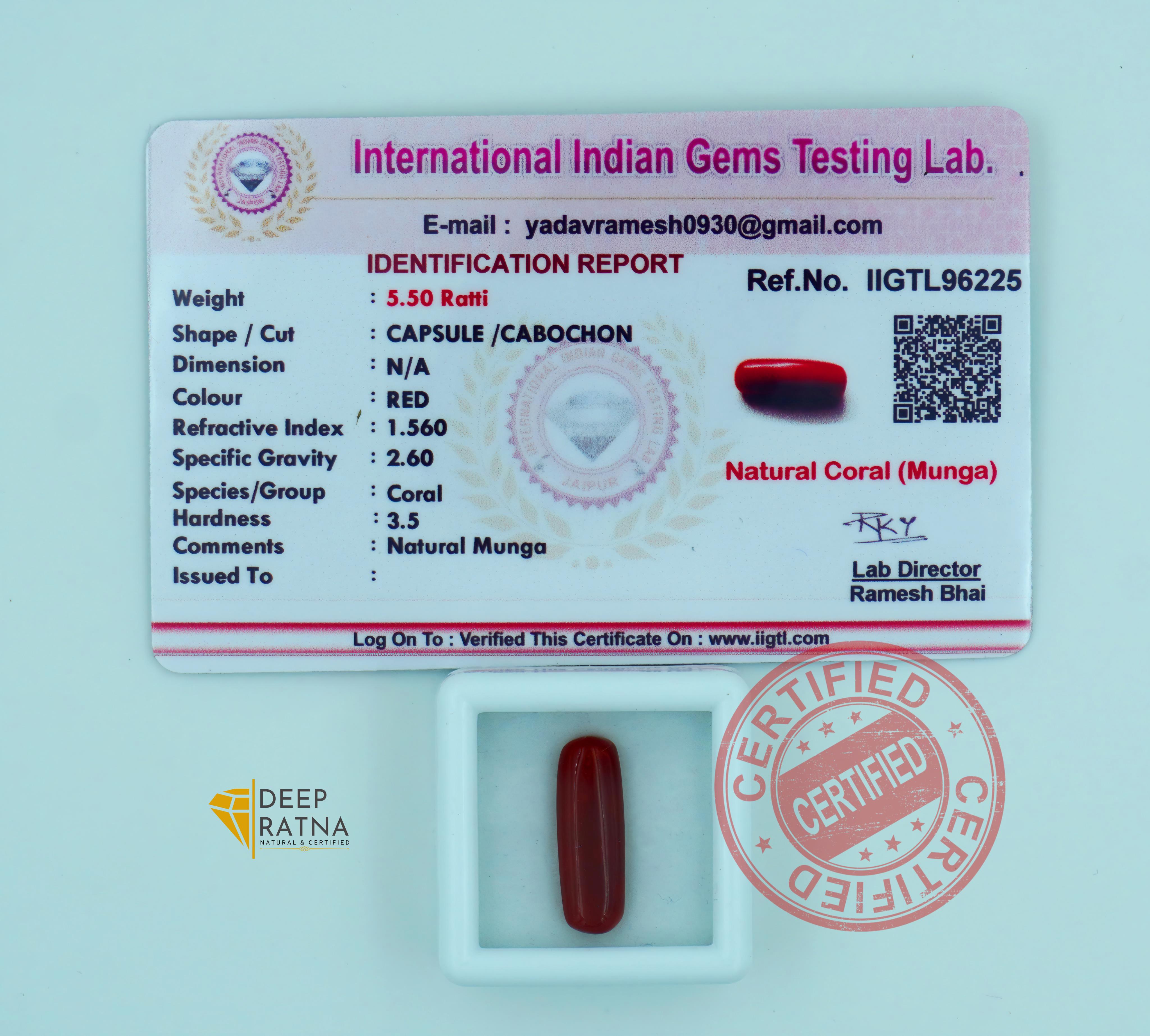 Red Coral 5.04 Carat (Italian)