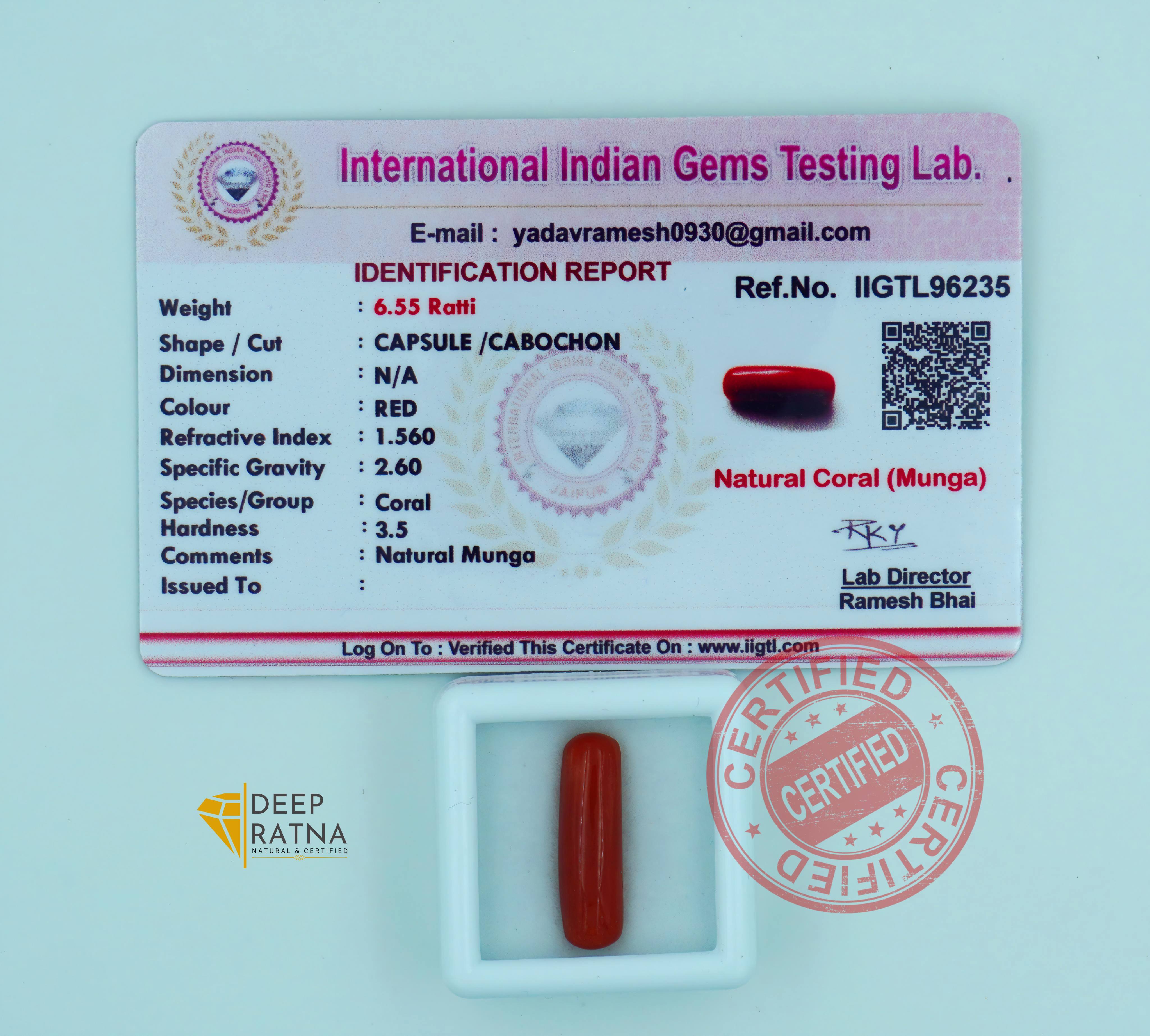 Red Coral 5.95 Carat (Italian)