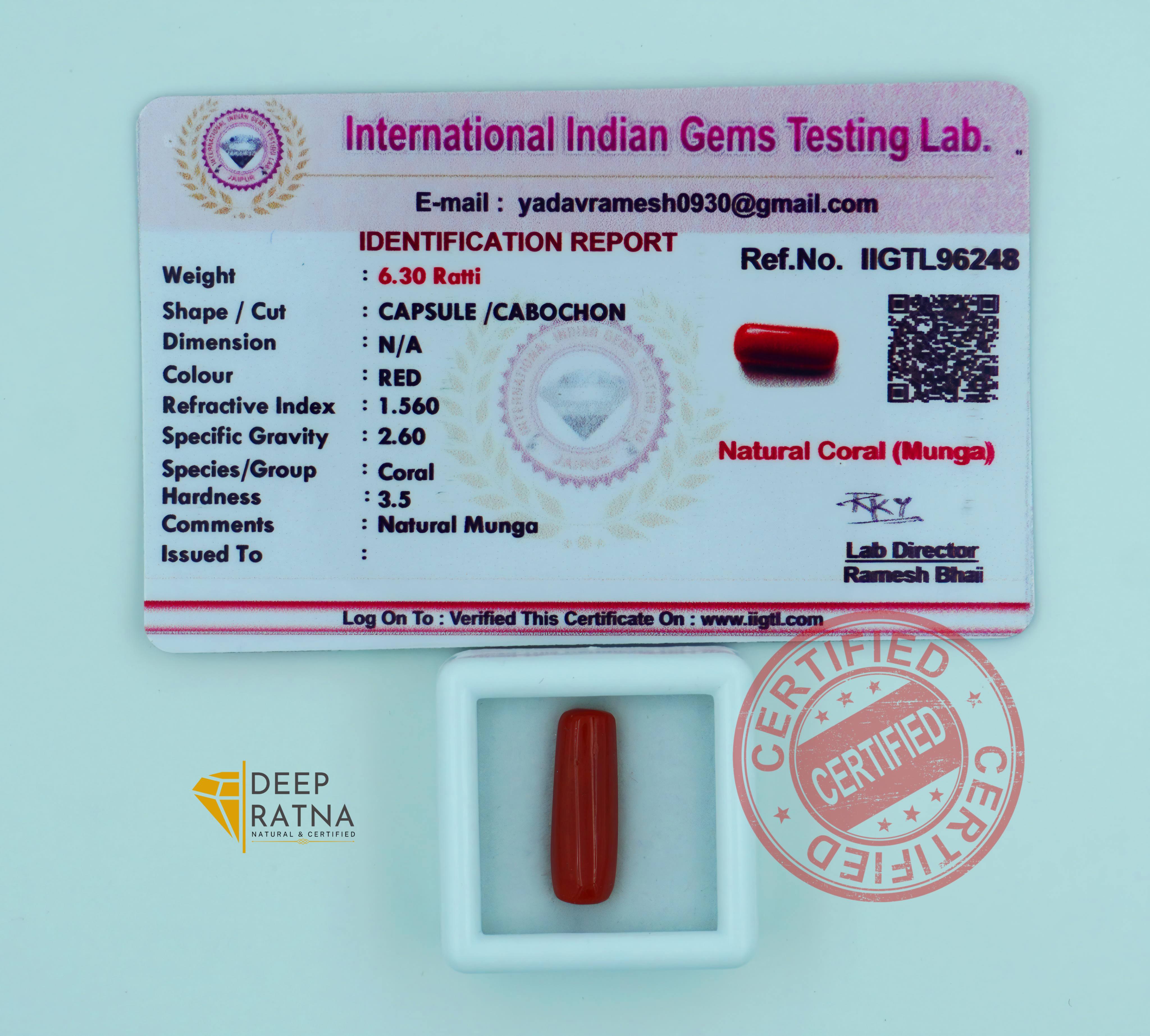 Red Coral 5.76 Carat (Italian)