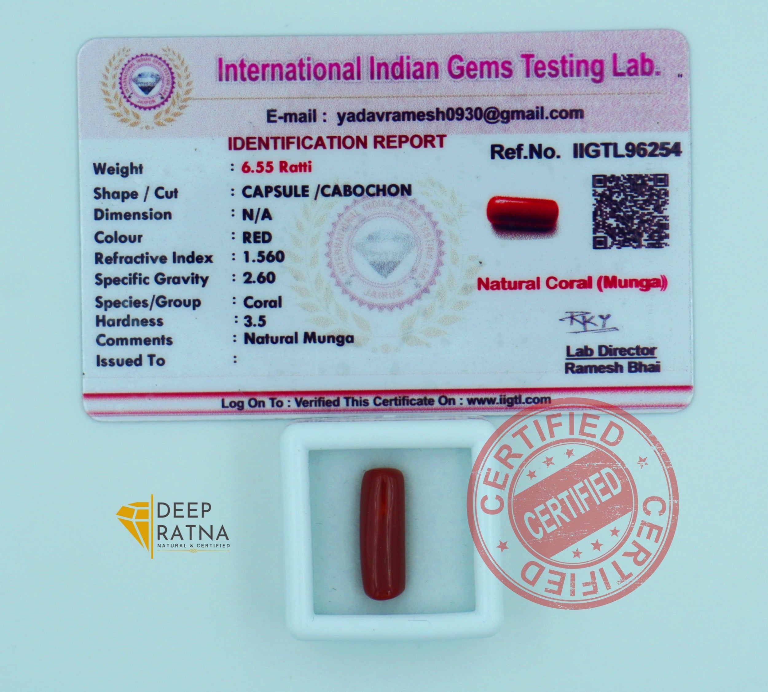 Red Coral 5.97 Carat (Italian)