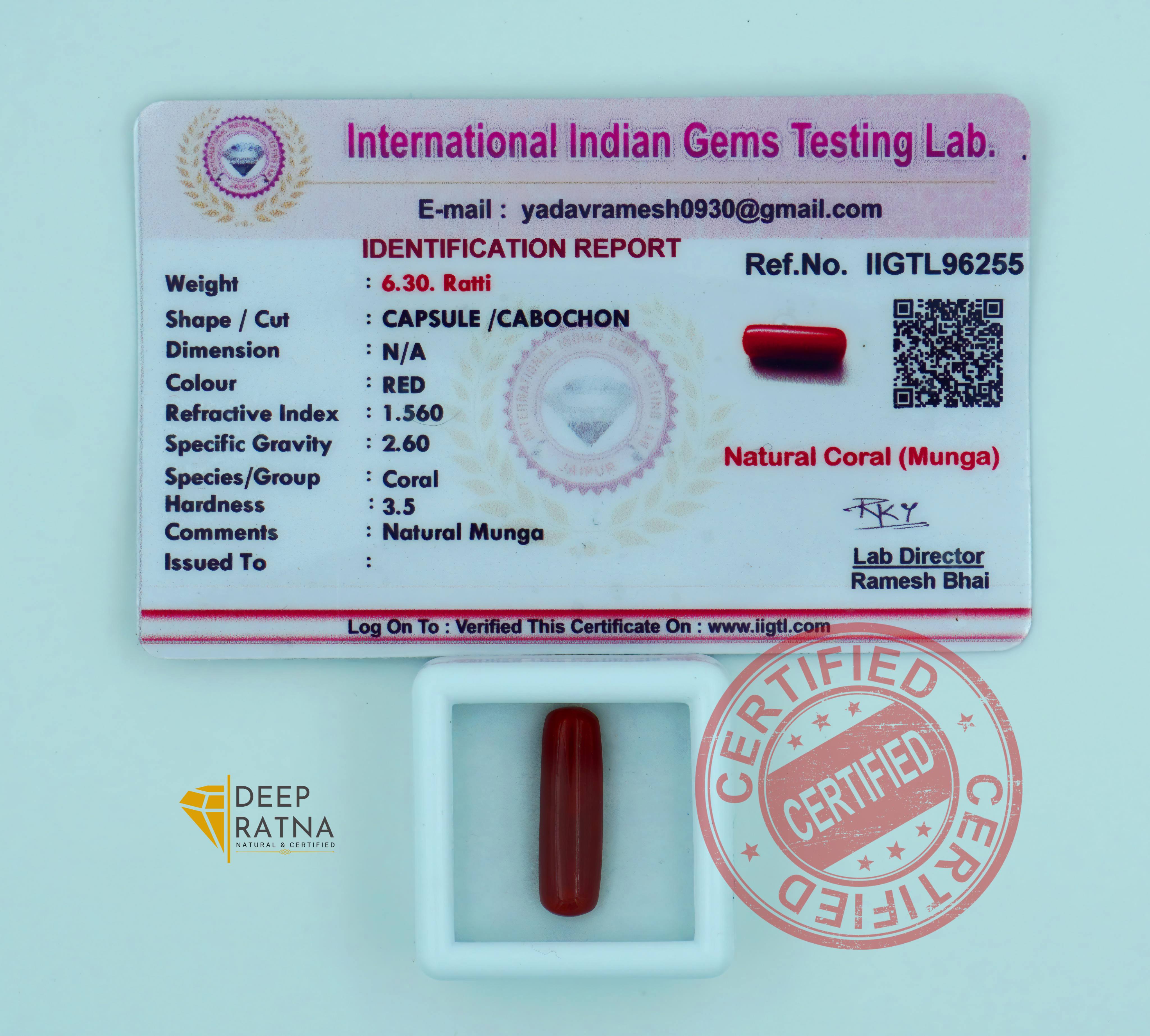 Red Coral 5.75 Carat (Italian)