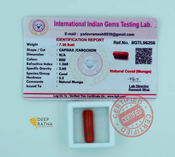 Red Coral 6.65 Carat (7.30 Ratti) Italian
