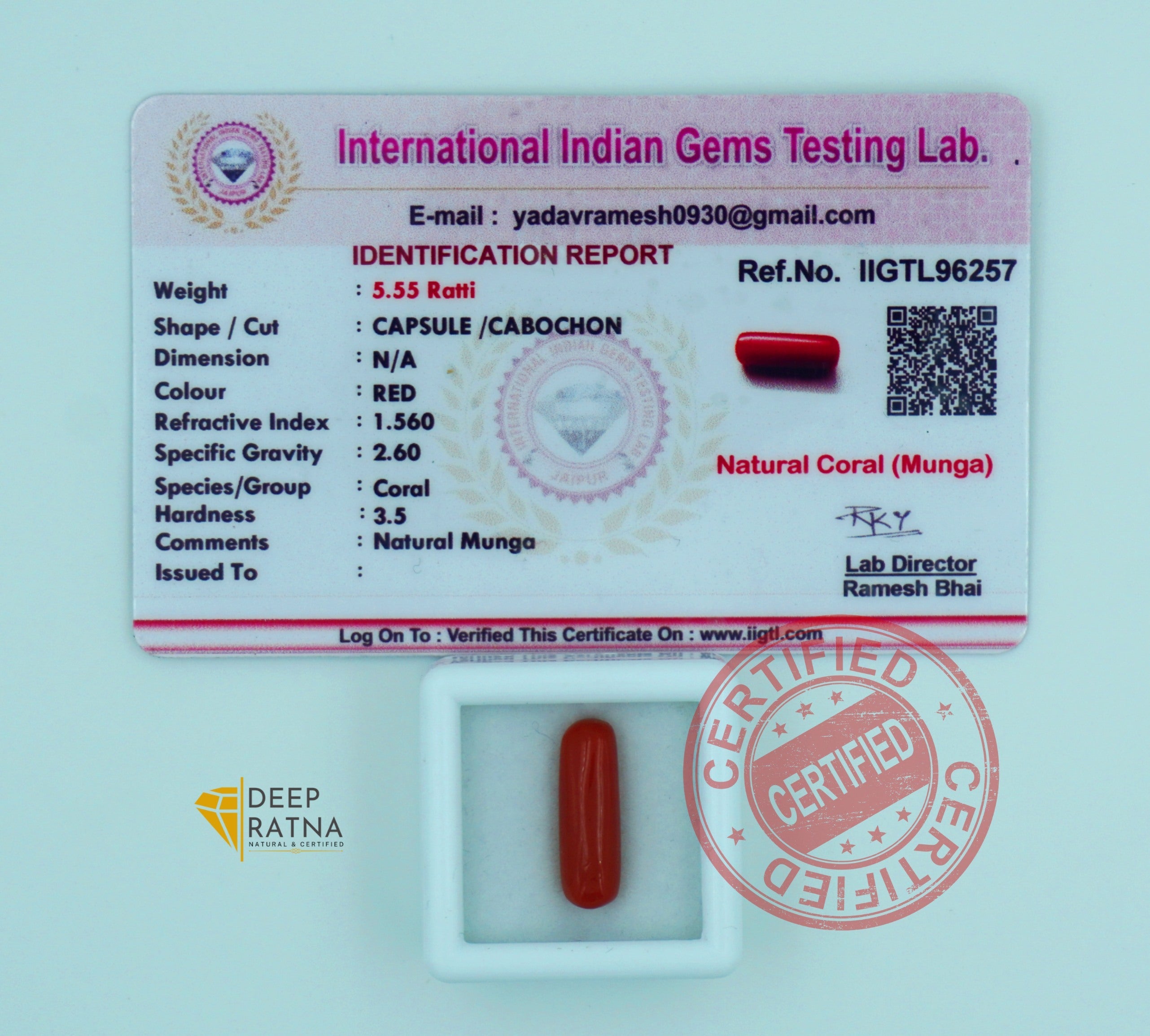 Red Coral 5.07 Carat (Italian)