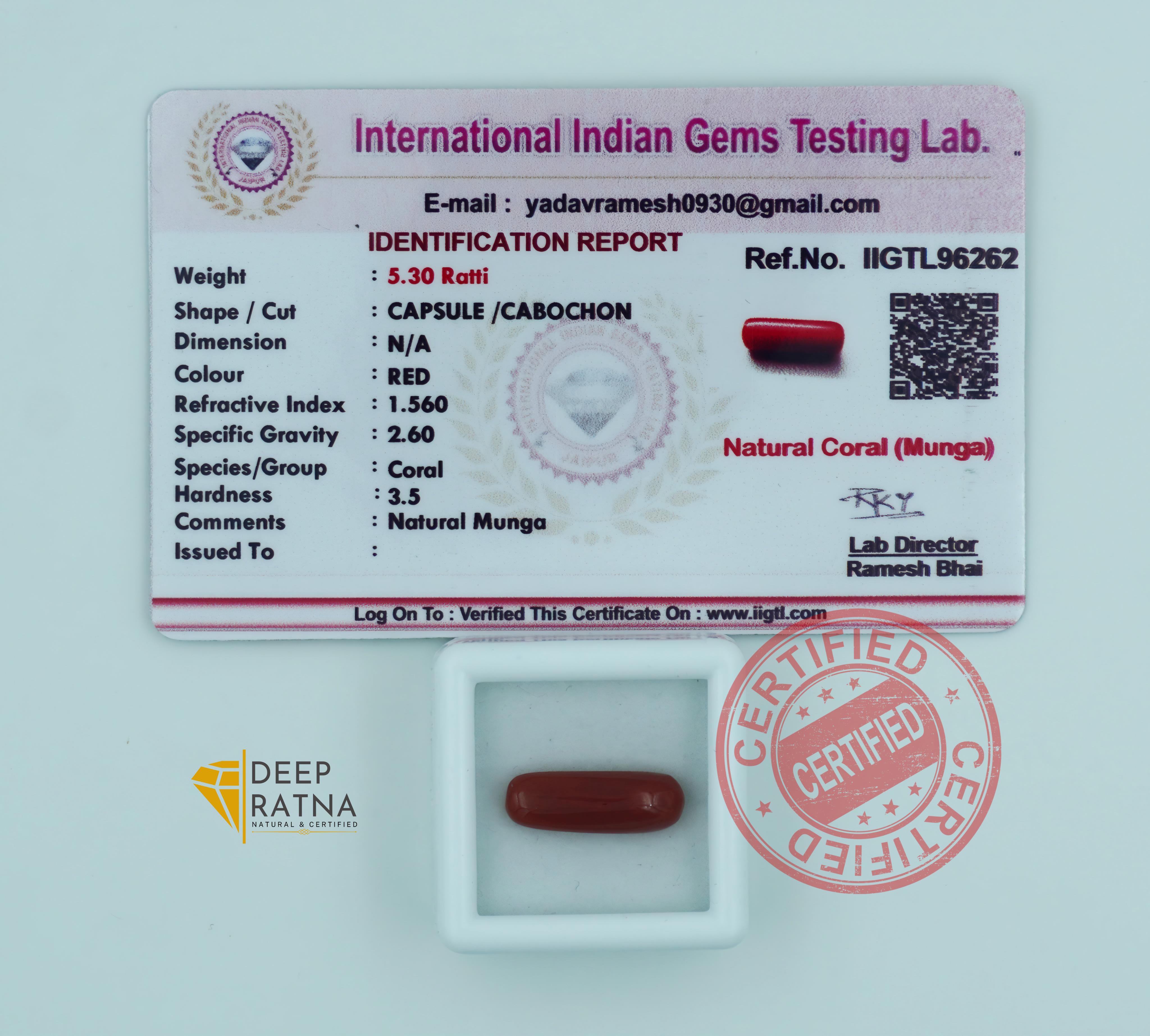 Red Coral 4.82 Carat (Italian)