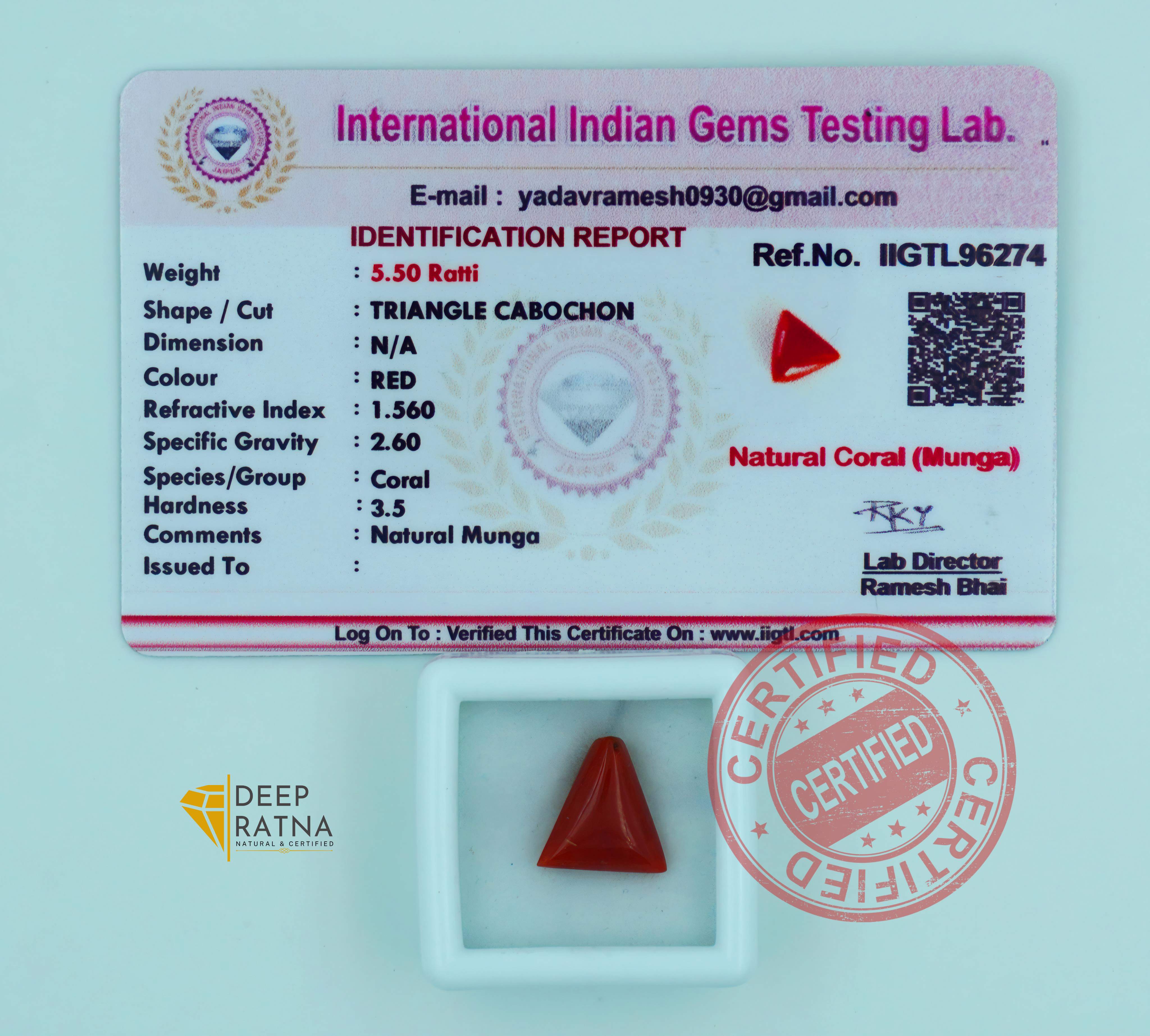 Red Coral 5.02 Carat (Italian)