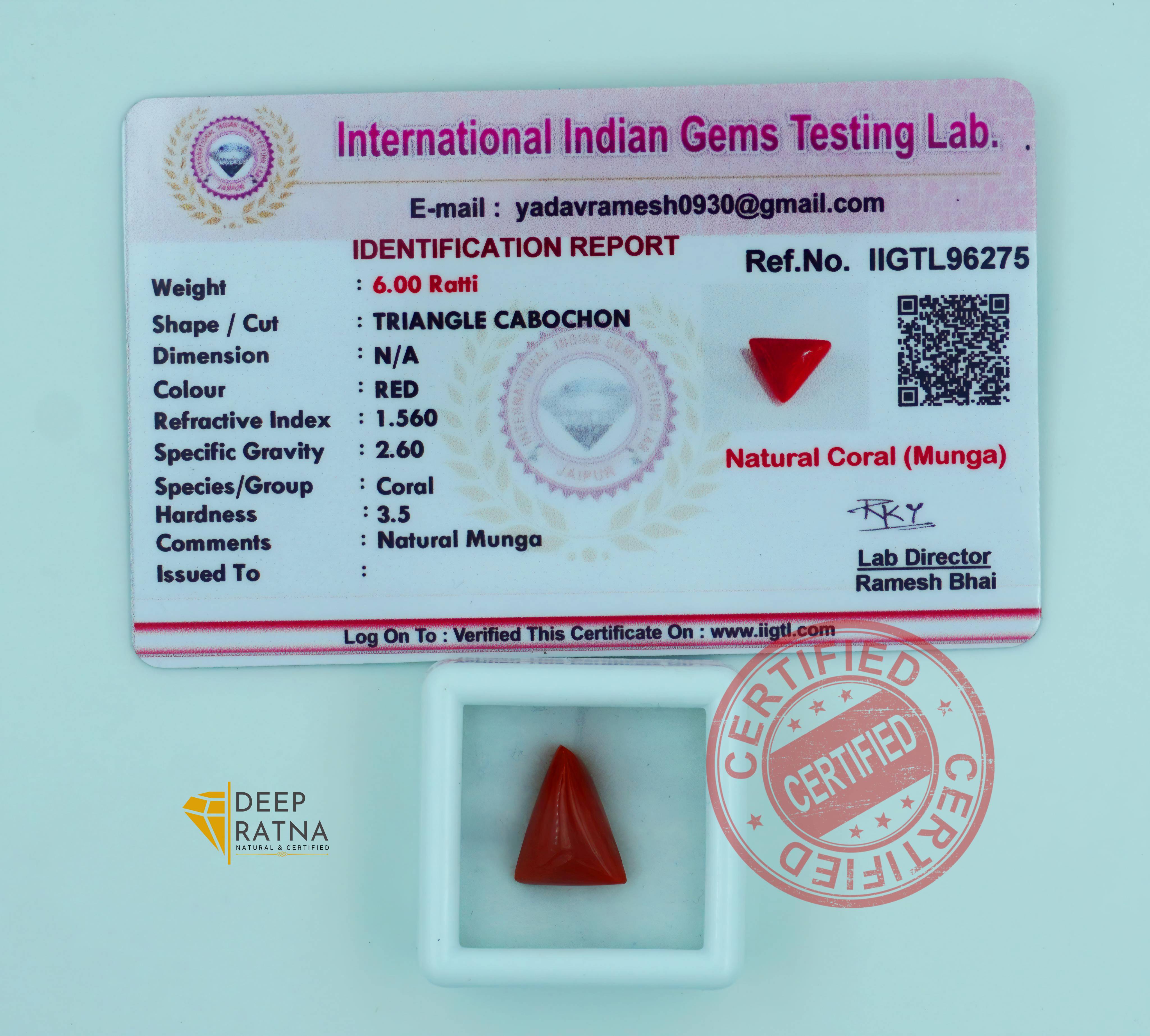 Red Coral 5.50 Carat (Italian)