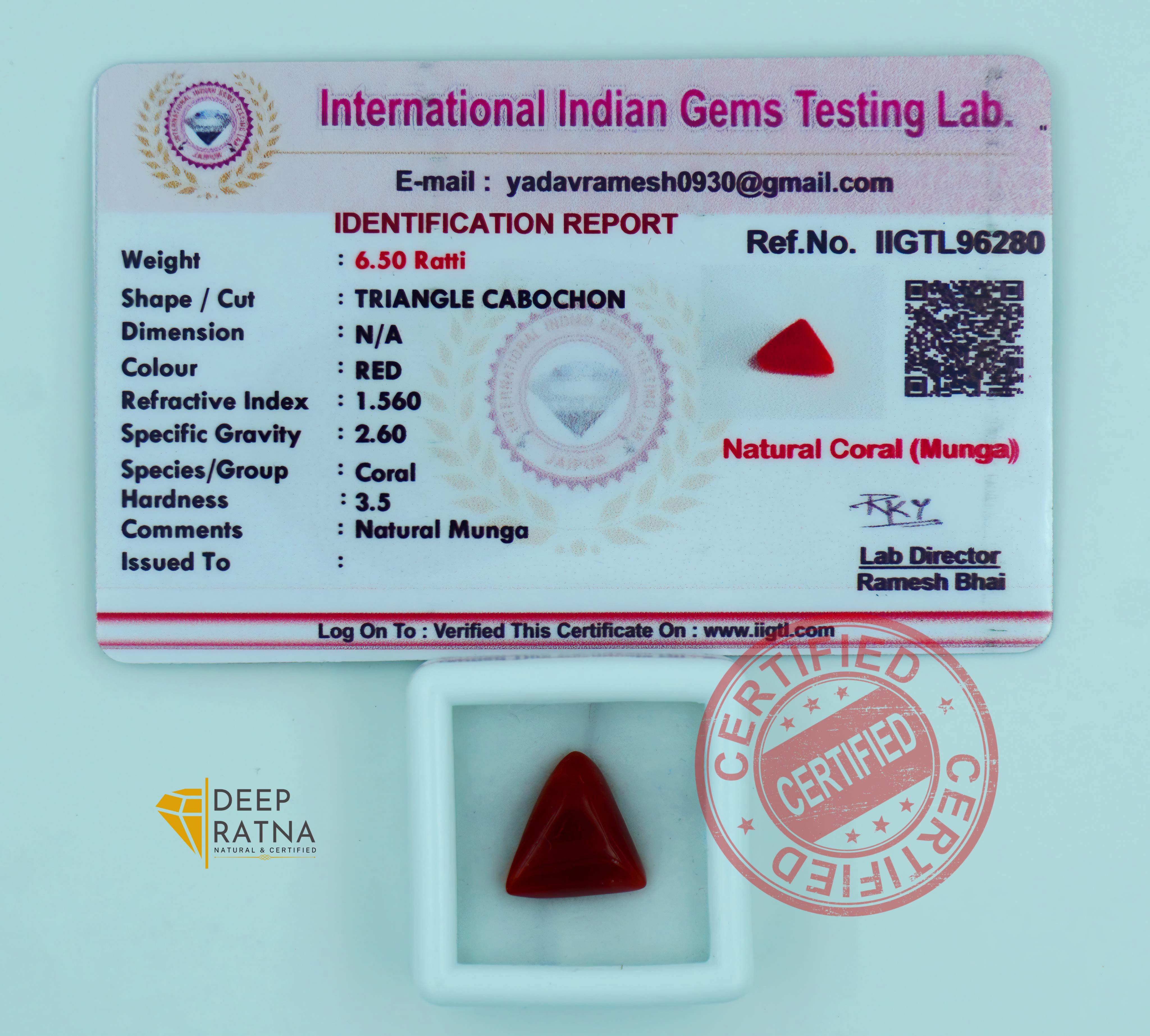 Red Coral 5.95 Carat (Italian)