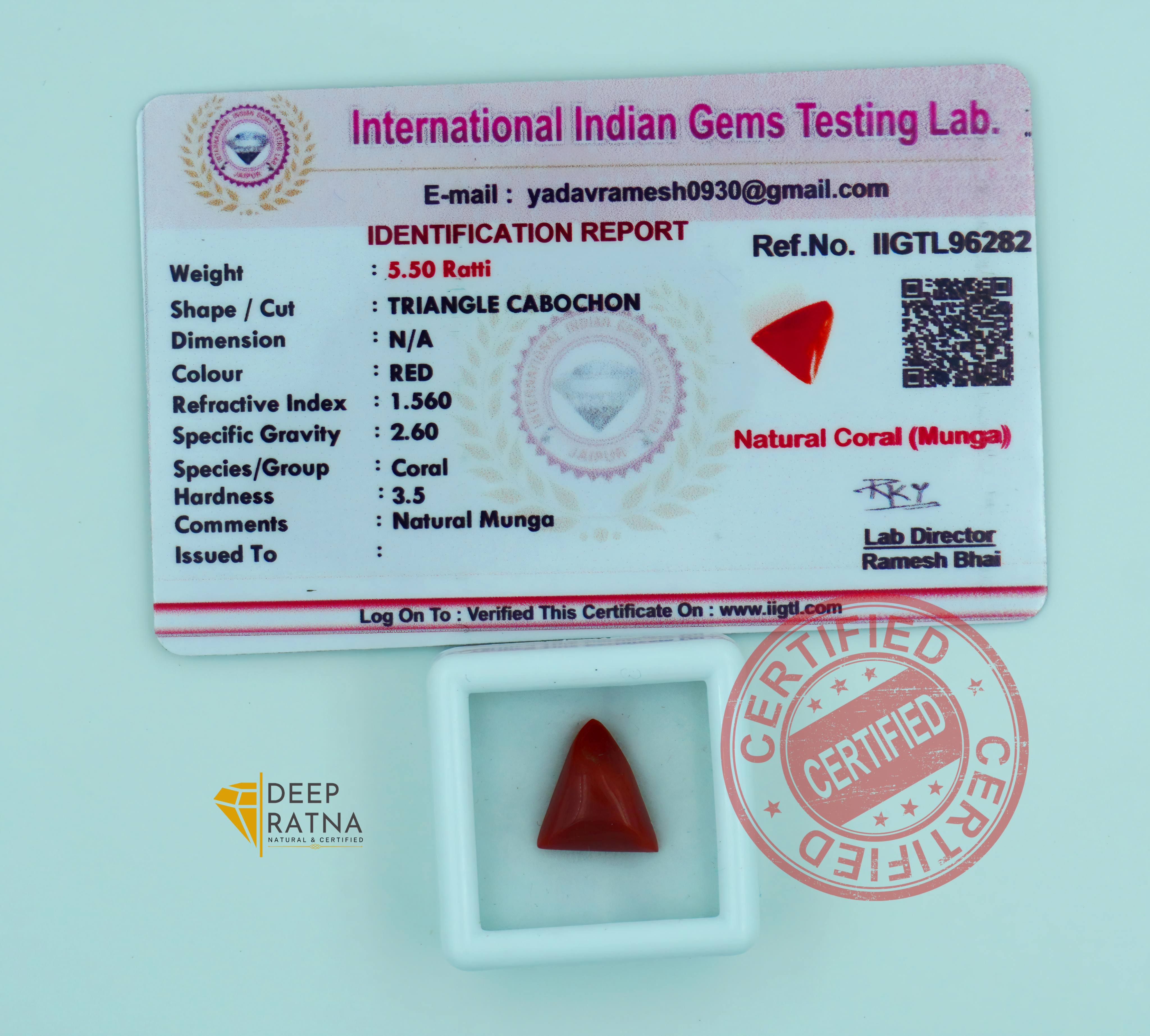 Red Coral 4.95 Carat (Italian)