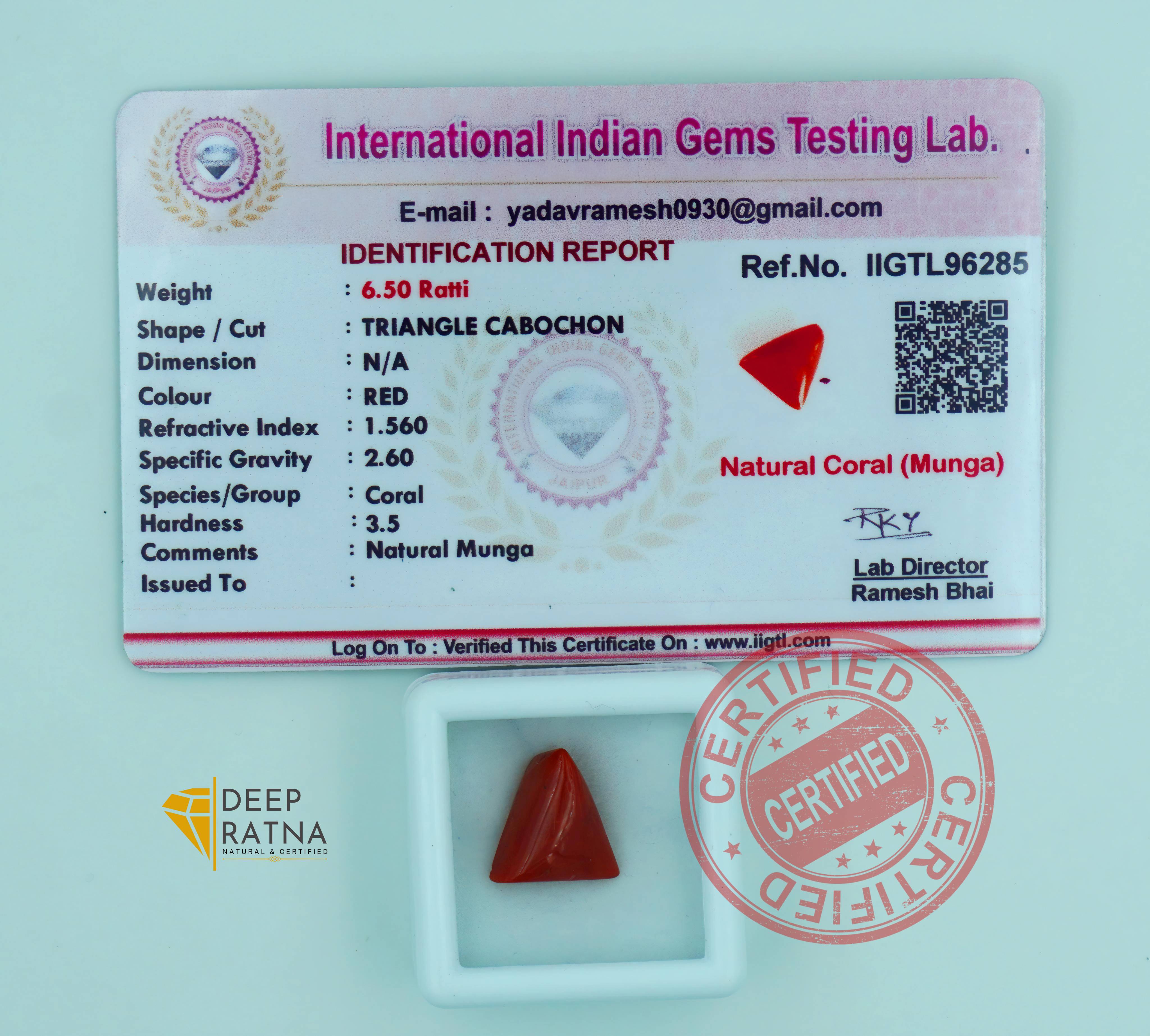 Red Coral 5.91 Carat (Italian)