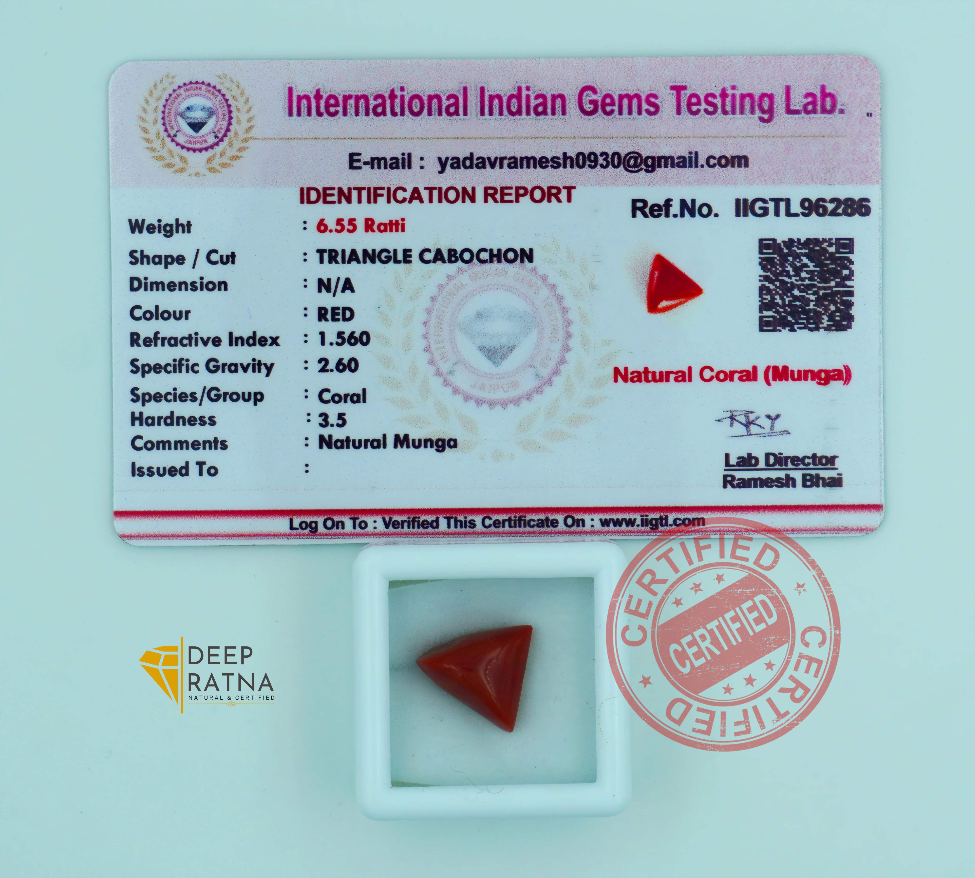 Red Coral 5.90 Carat (Italian)