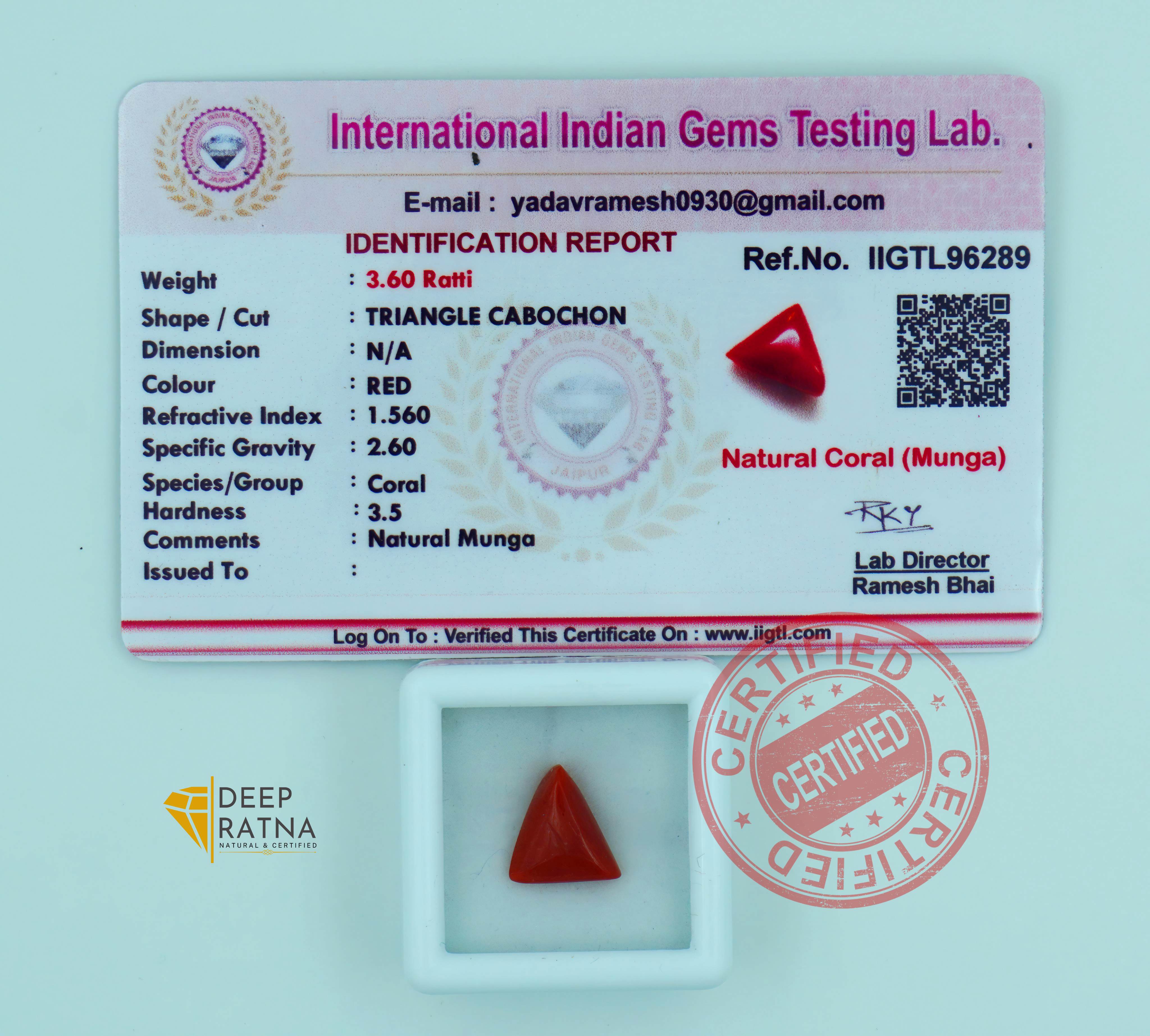 Red Coral 3.27 Carat (Italian)