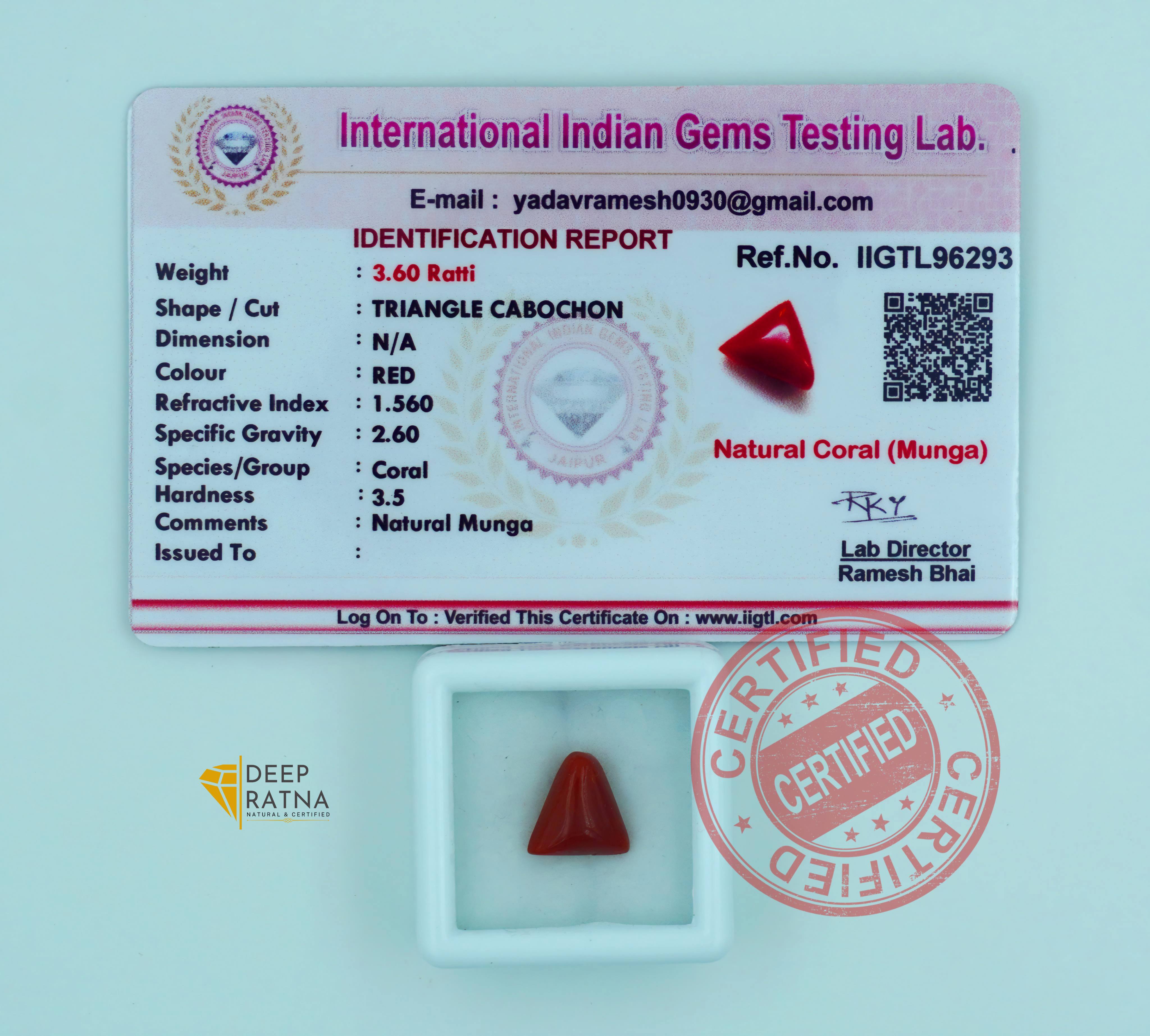 Red Coral 3.30 Carat (Italian)