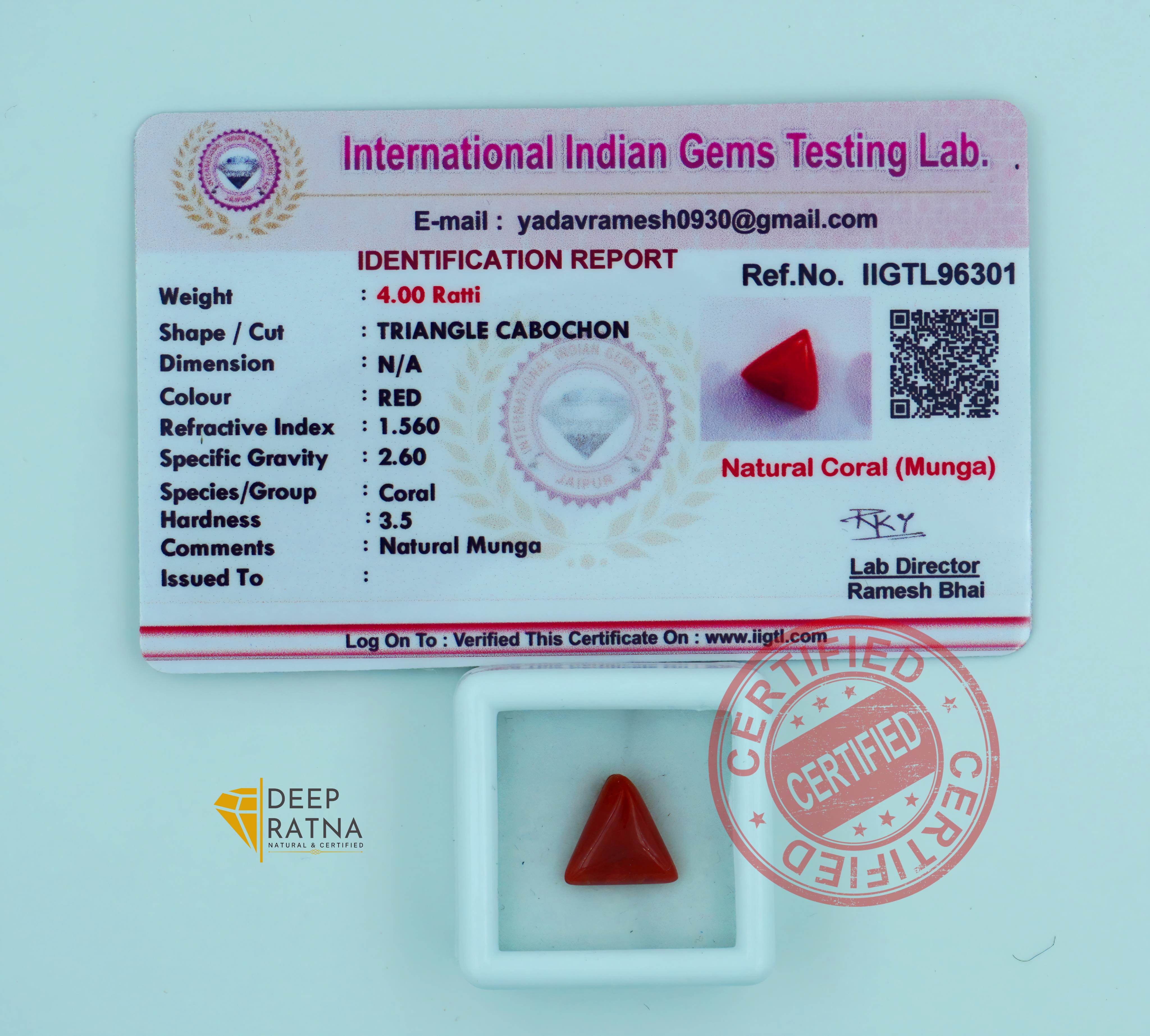 Red Coral 3.65 Carat (Italian)