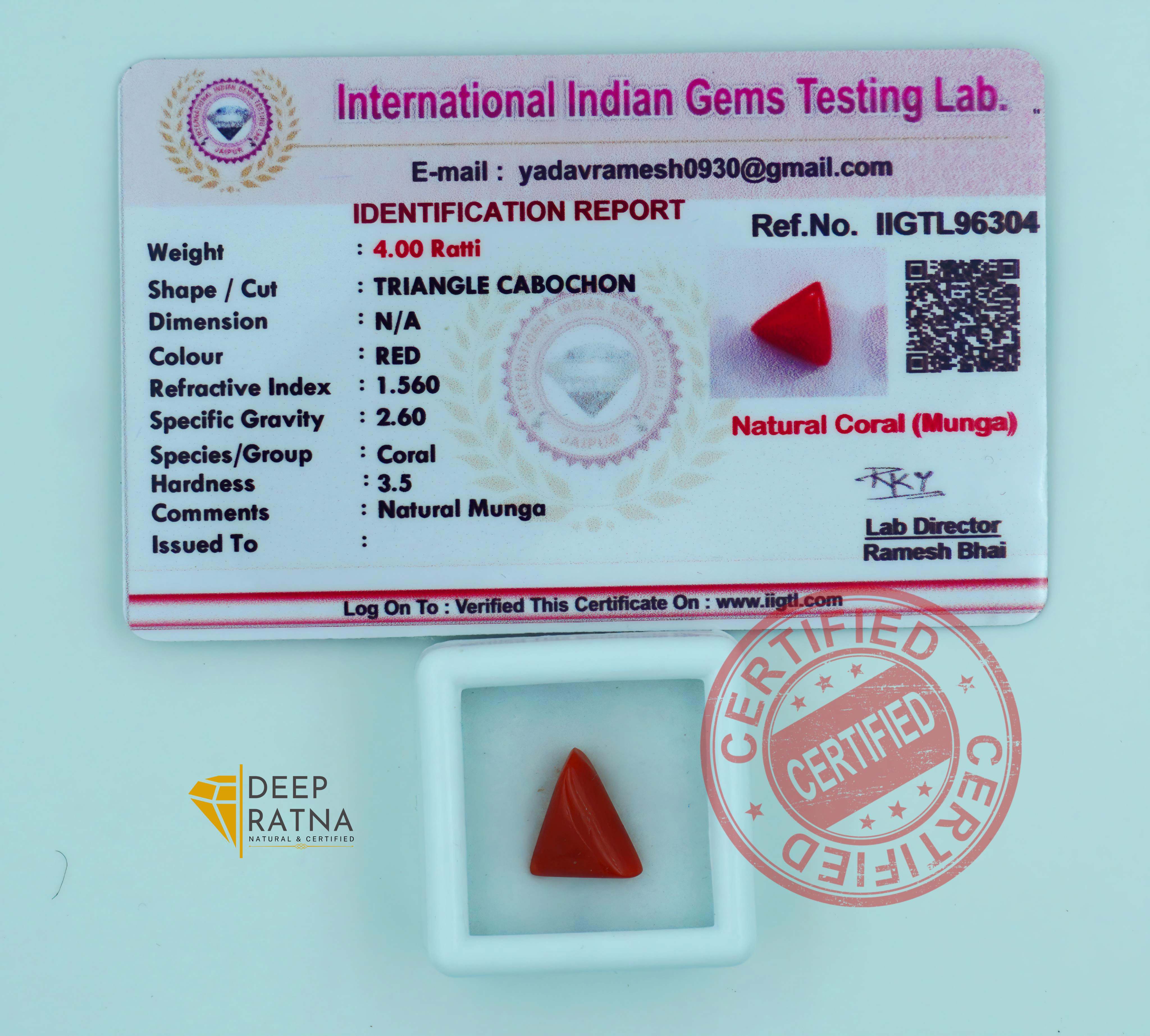 Red Coral 3.62 Carat (Italian)