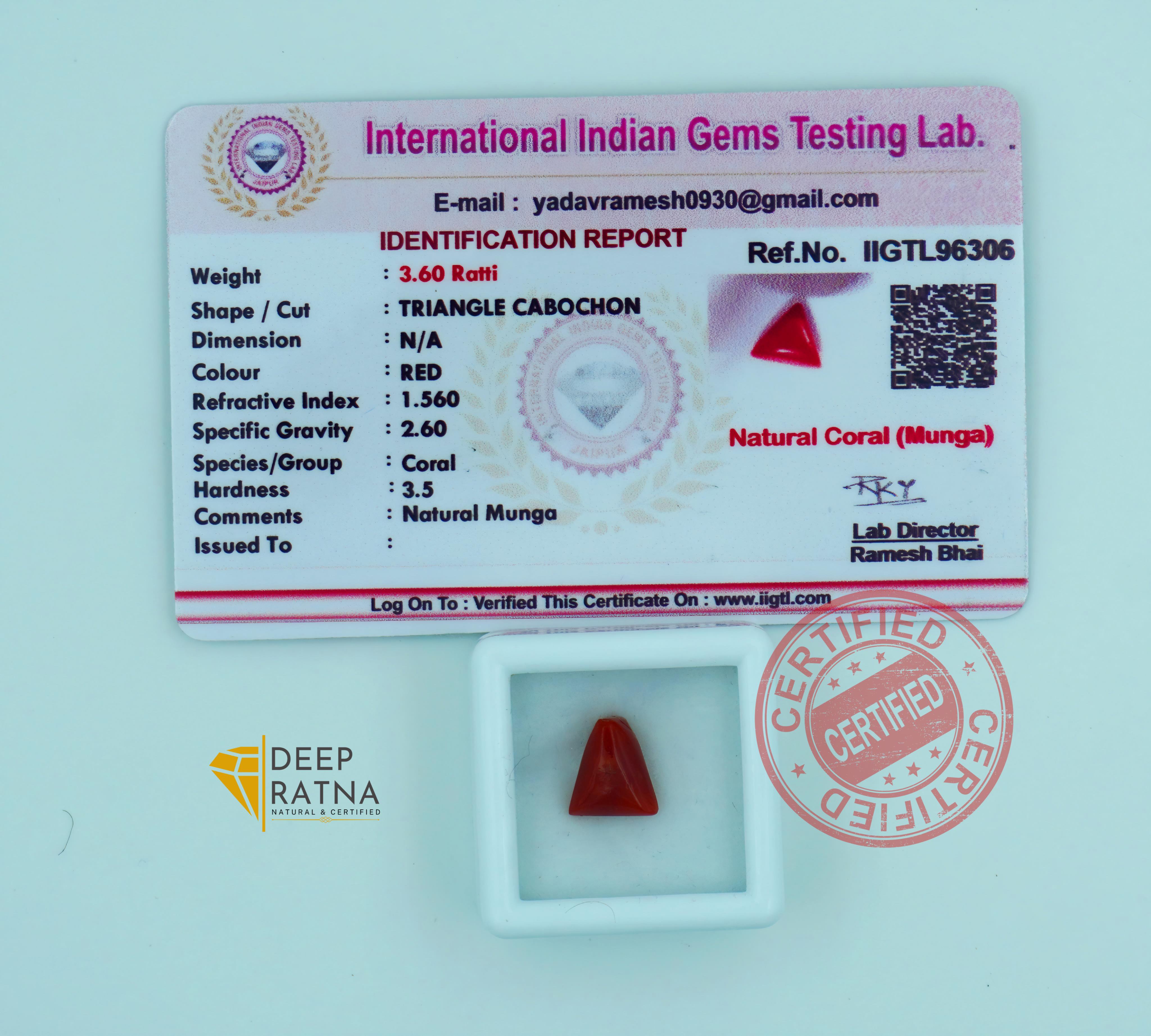 Red Coral 3.28 Carat (Italian)