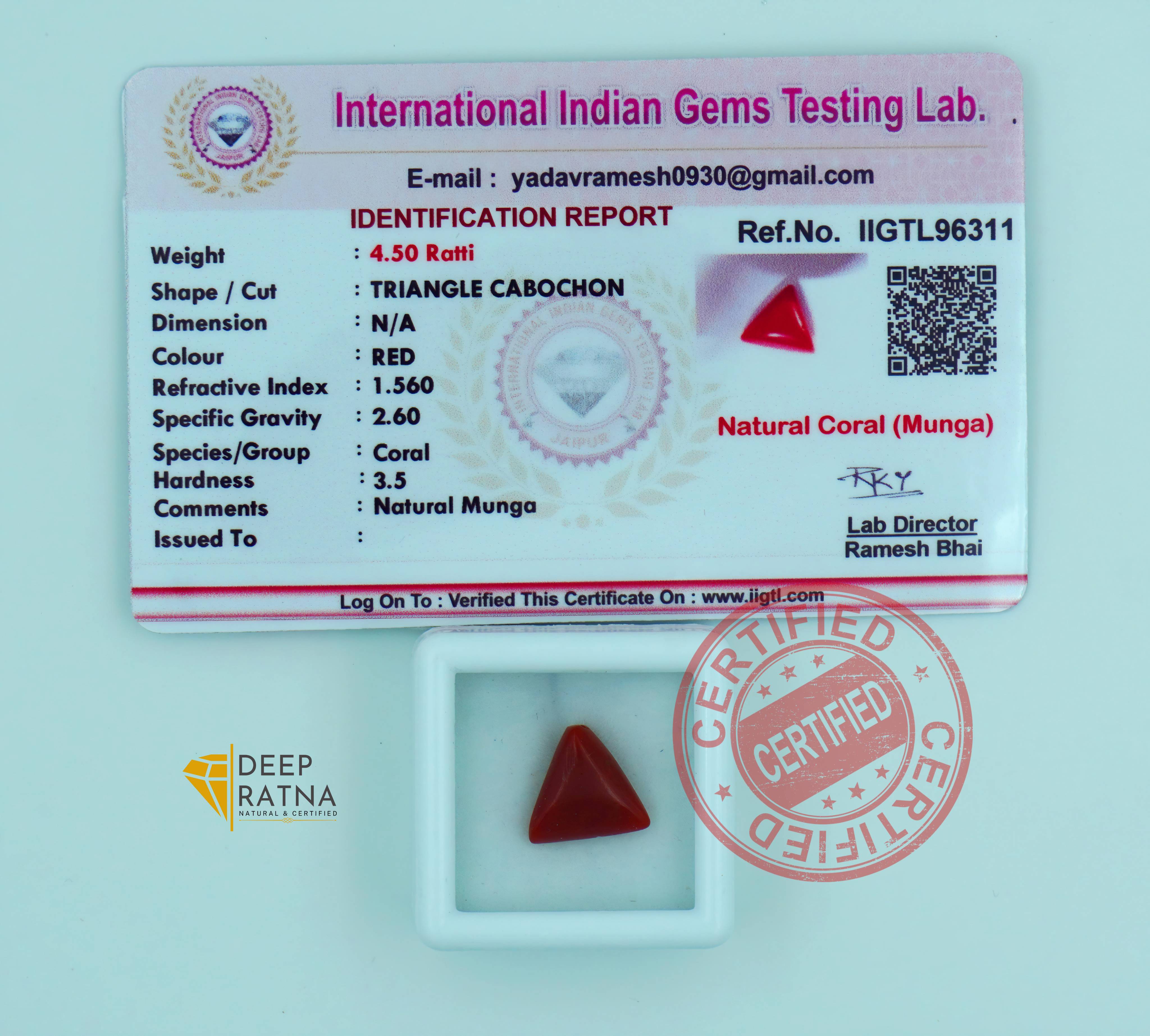 Red Coral 4.10 Carat (Italian)