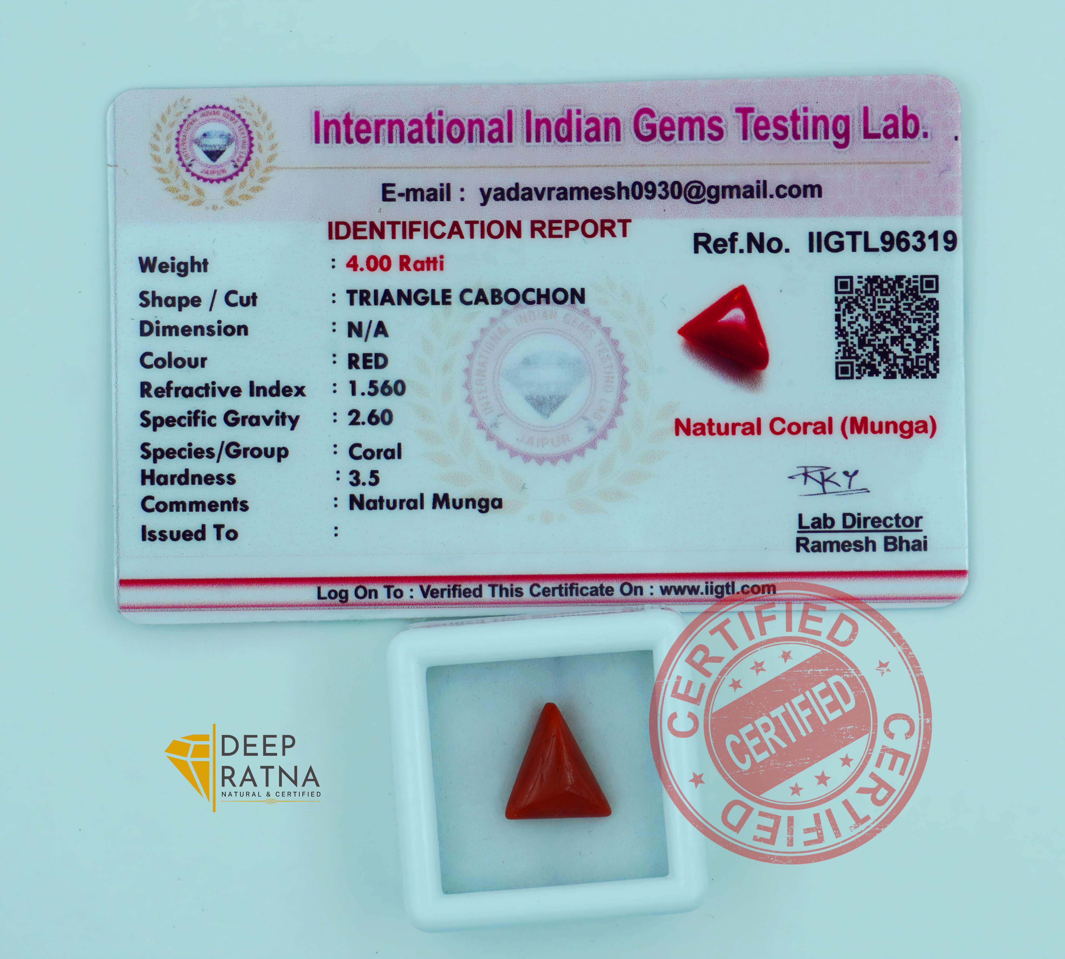 Red Coral 3.61 Carat (Italian)