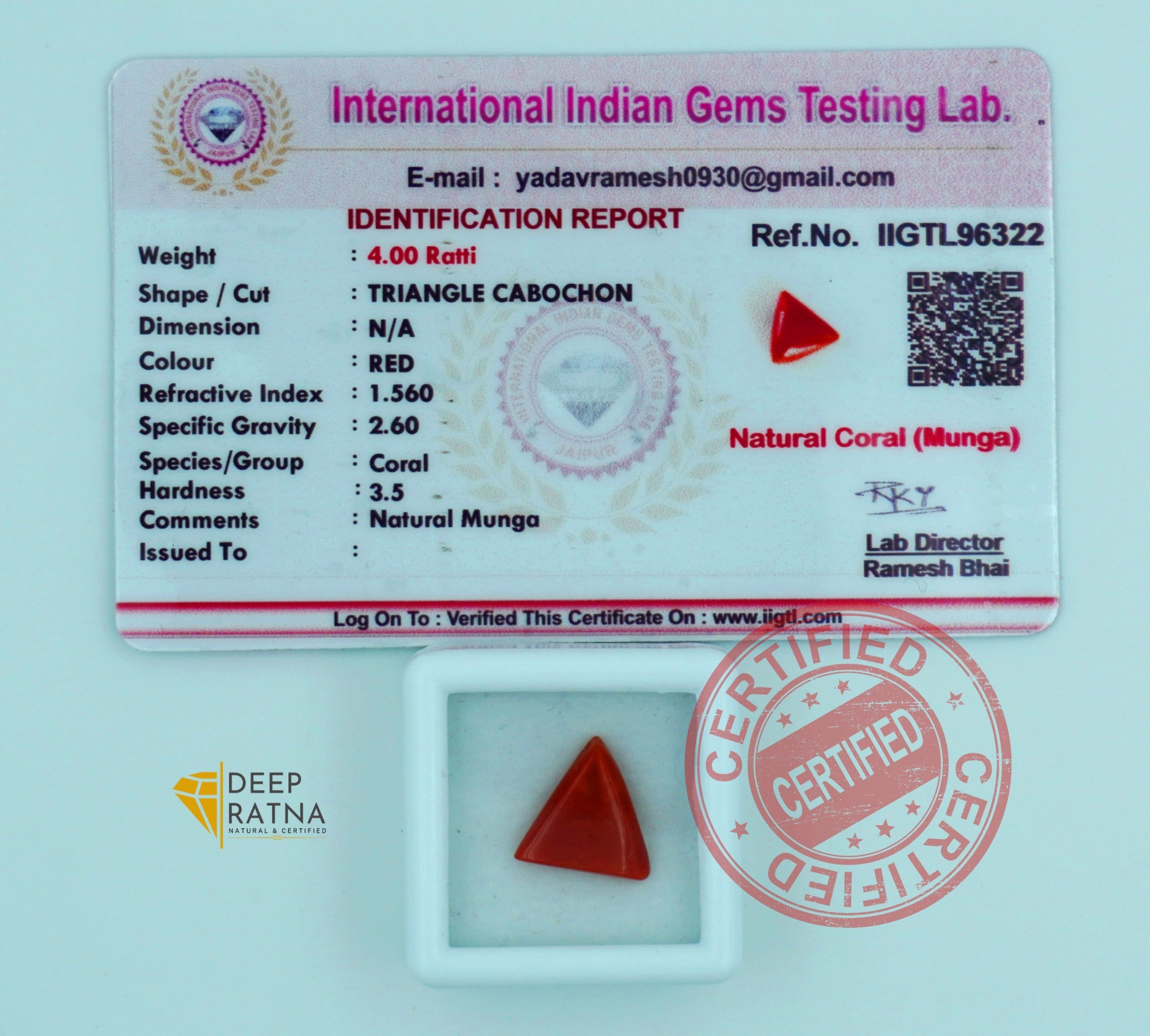 Red Coral 3.66 Carat (Italian)