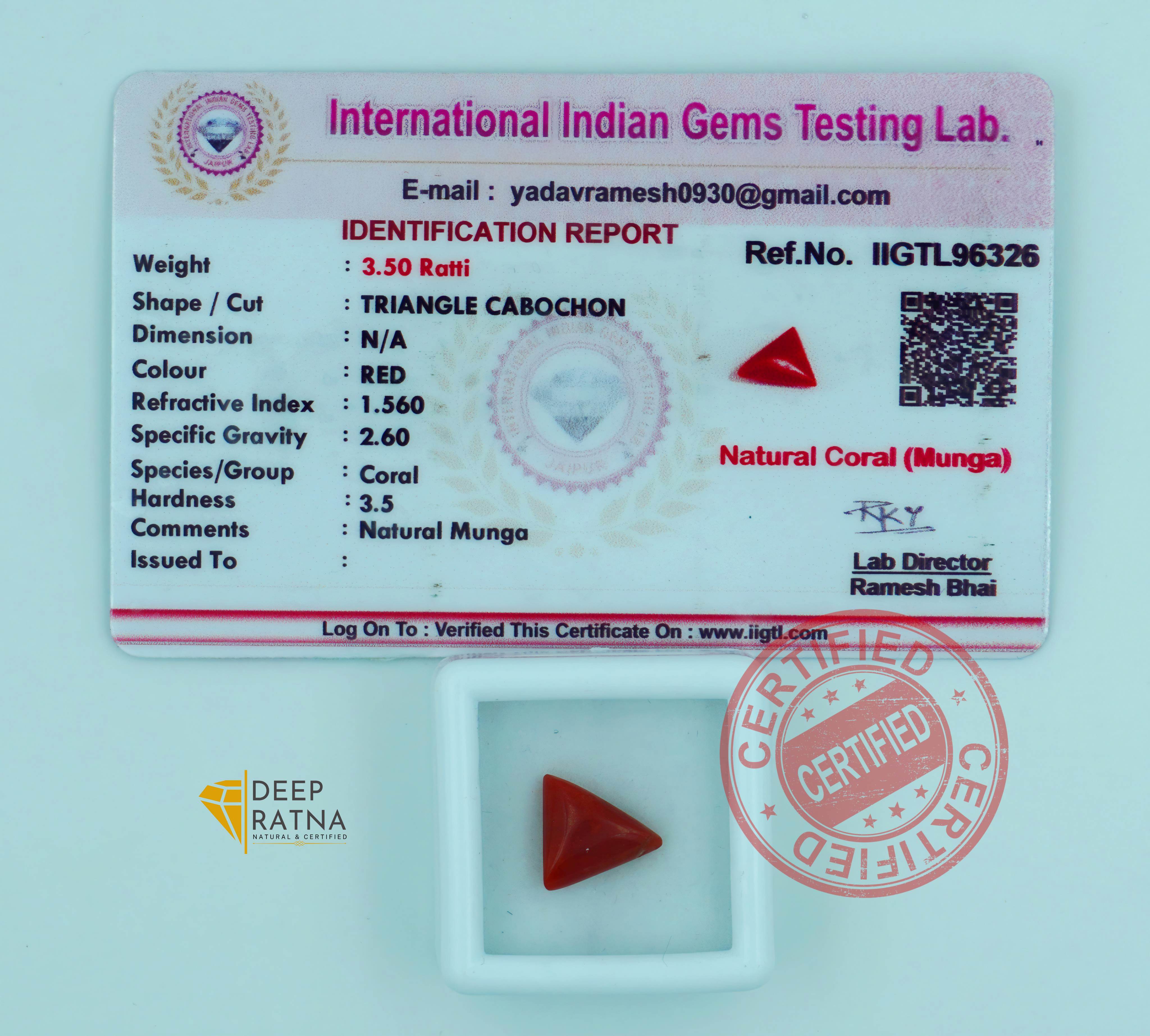 Red Coral 3.20 Carat (Italian)