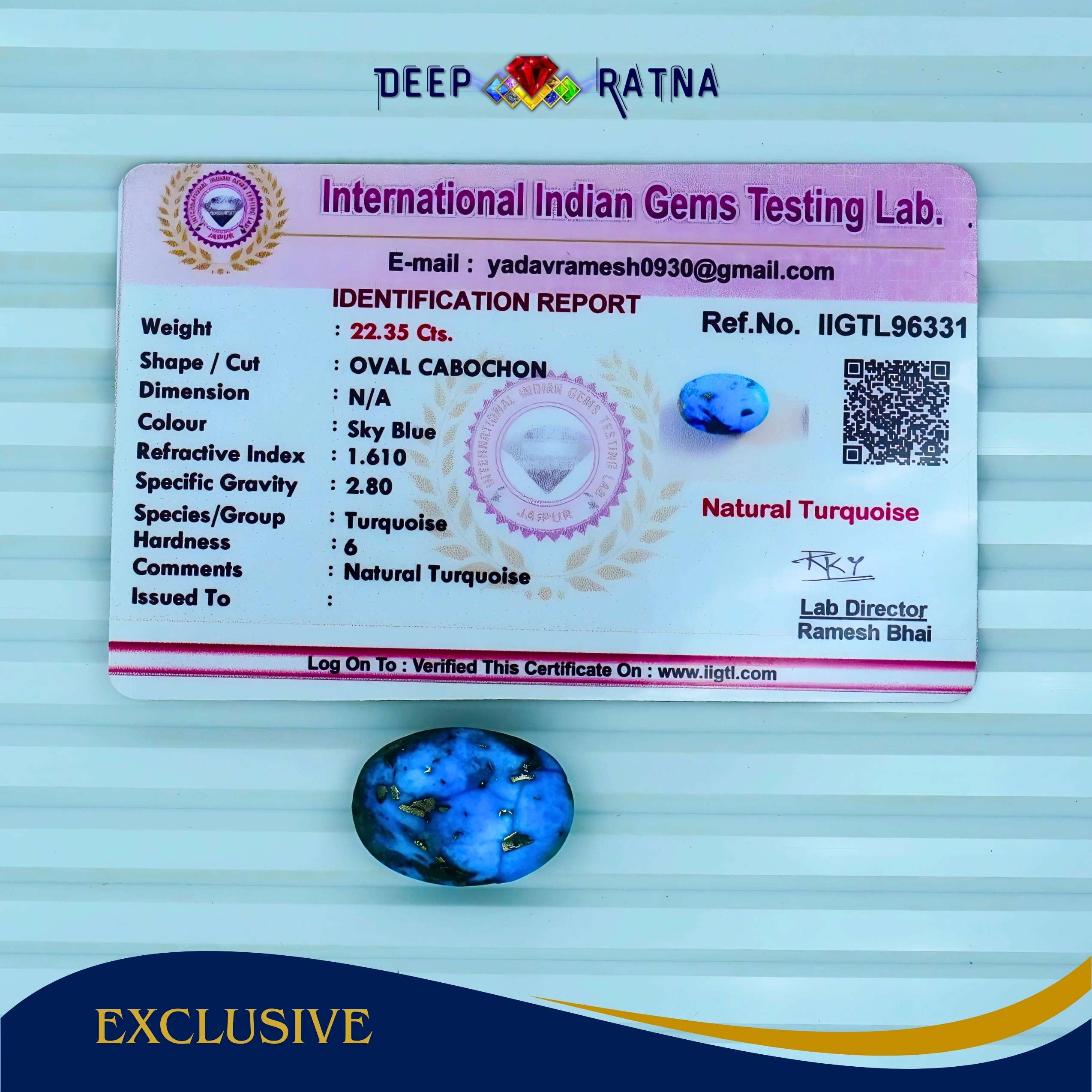 Irani Firoza (Turquoise) 22.35 Carat