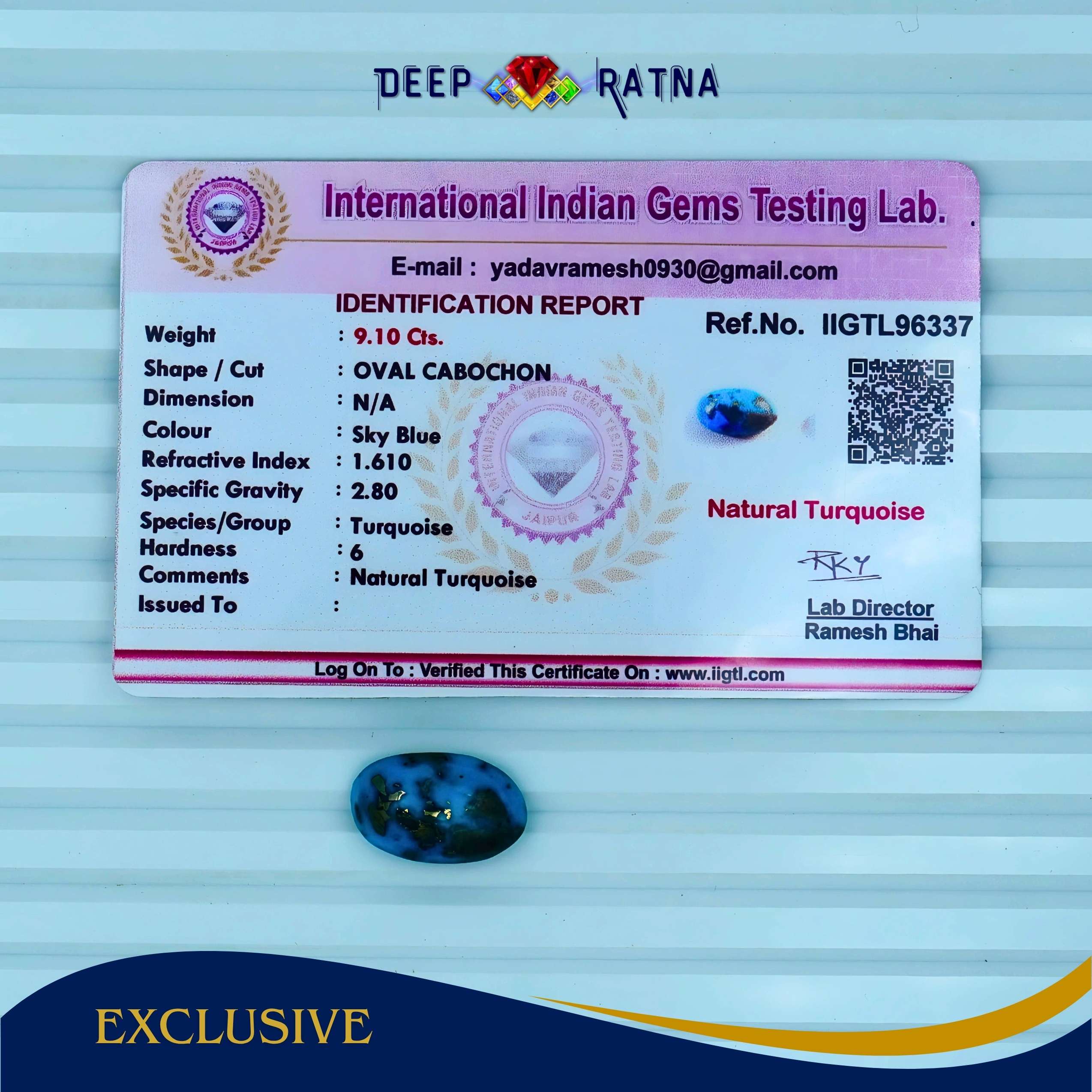 Irani Firoza (Turquoise) 9.10 Carat