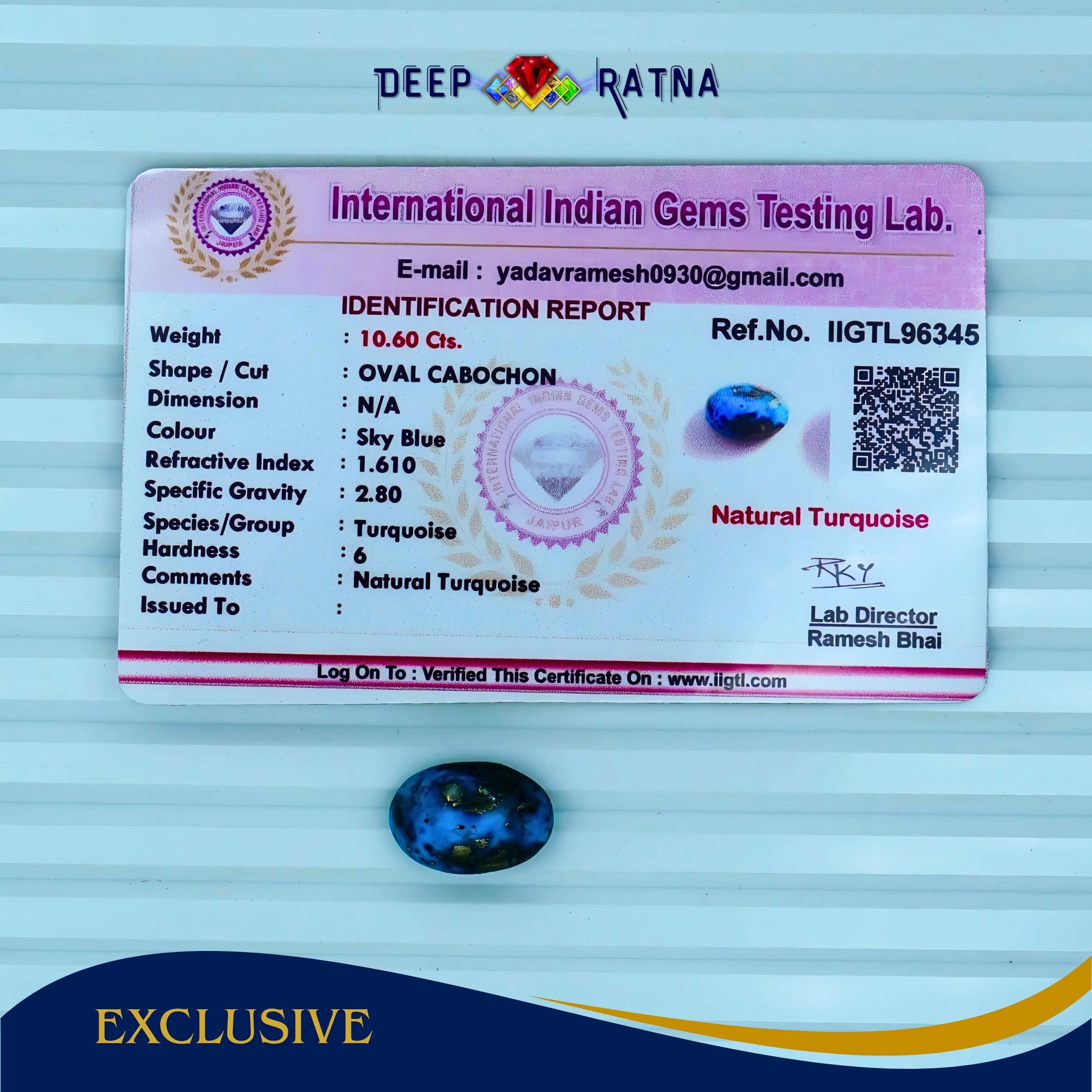 Irani Firoza (Turquoise) 10.60 Carat