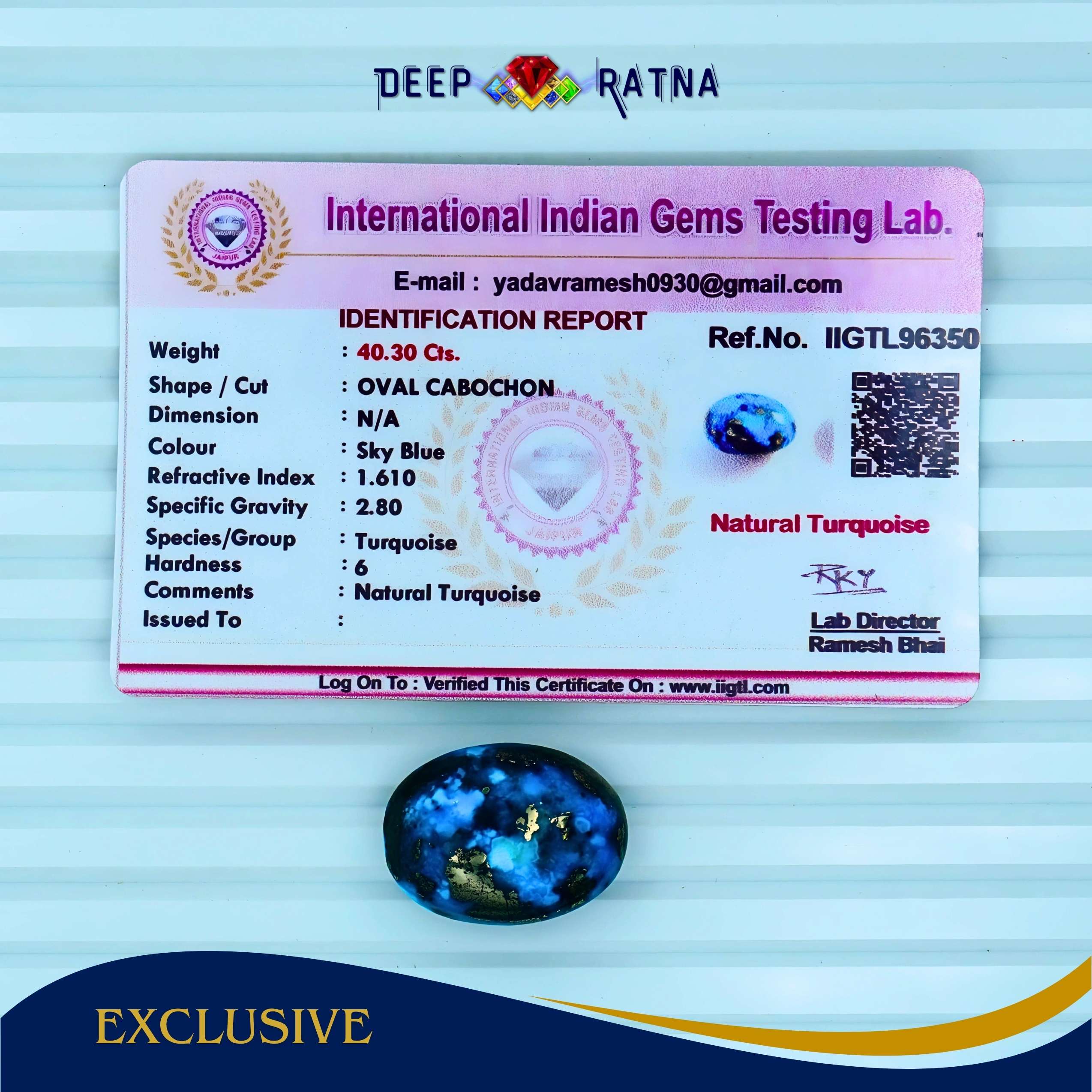 Irani Firoza (Turquoise) 40.30 Carat