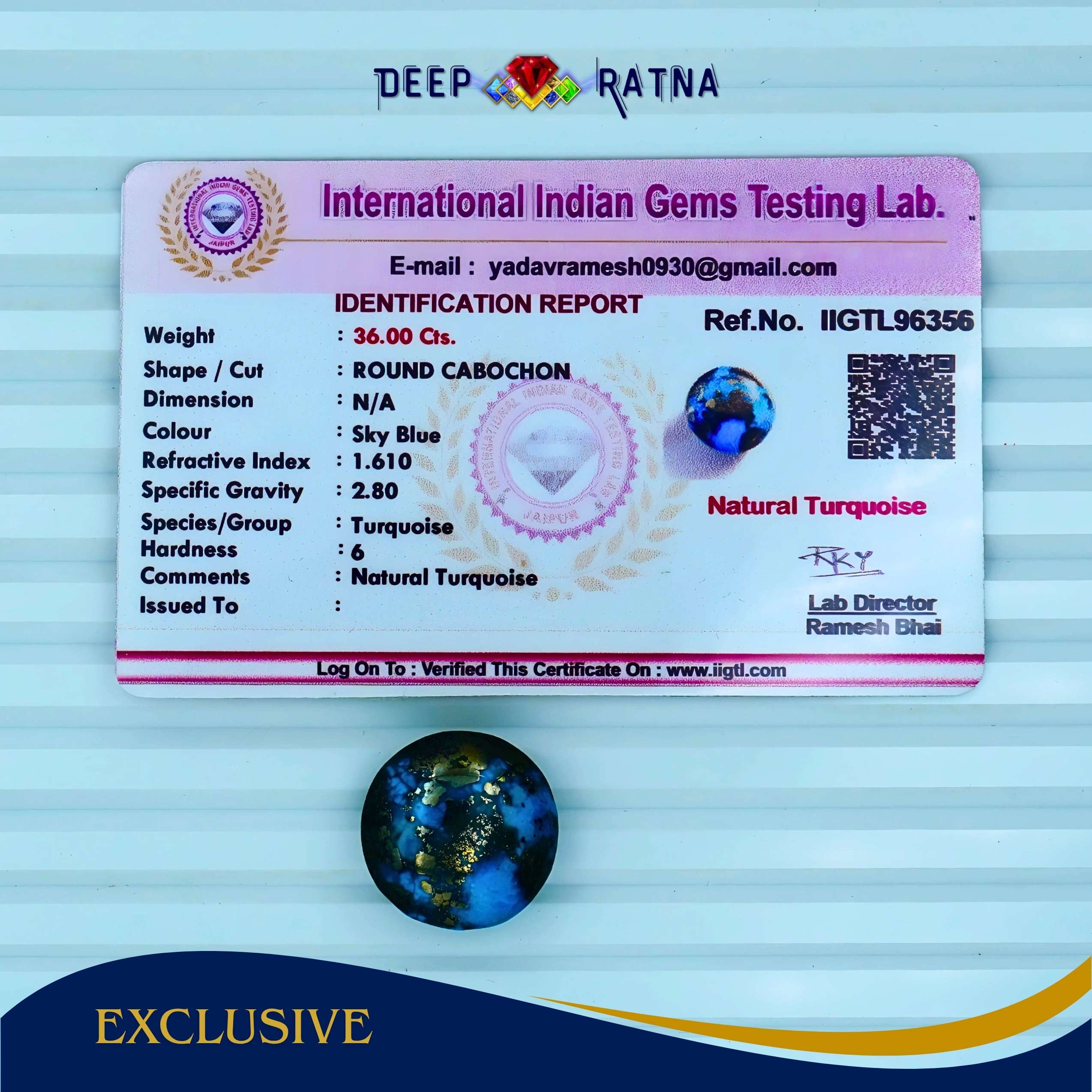 Irani Firoza (Turquoise) 36 Carat