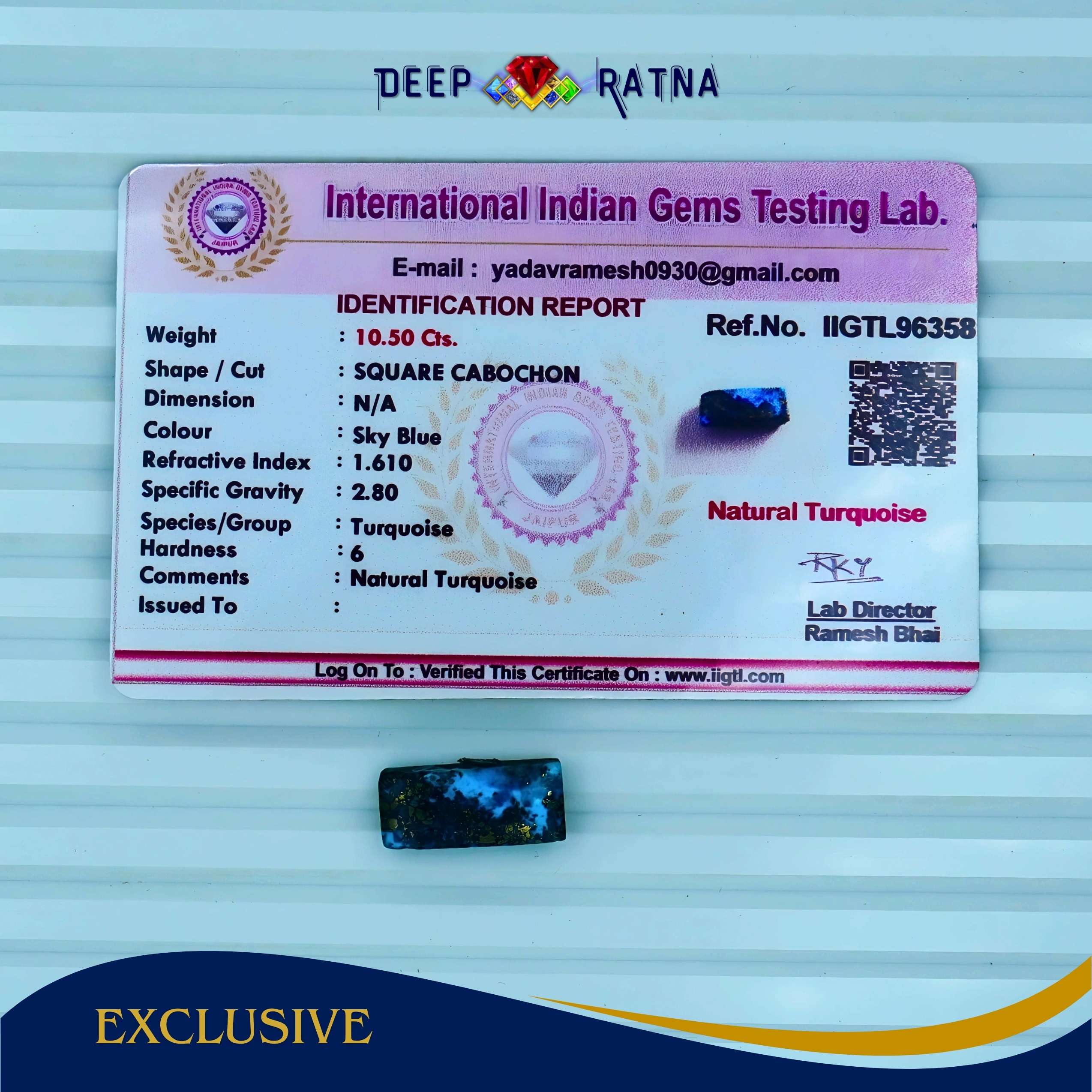 Irani Firoza (Turquoise) 10.50 Carat