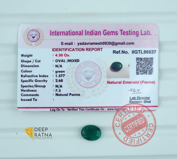 Emerald 4.30 Carat (4.73 Ratti) Brazil Premium